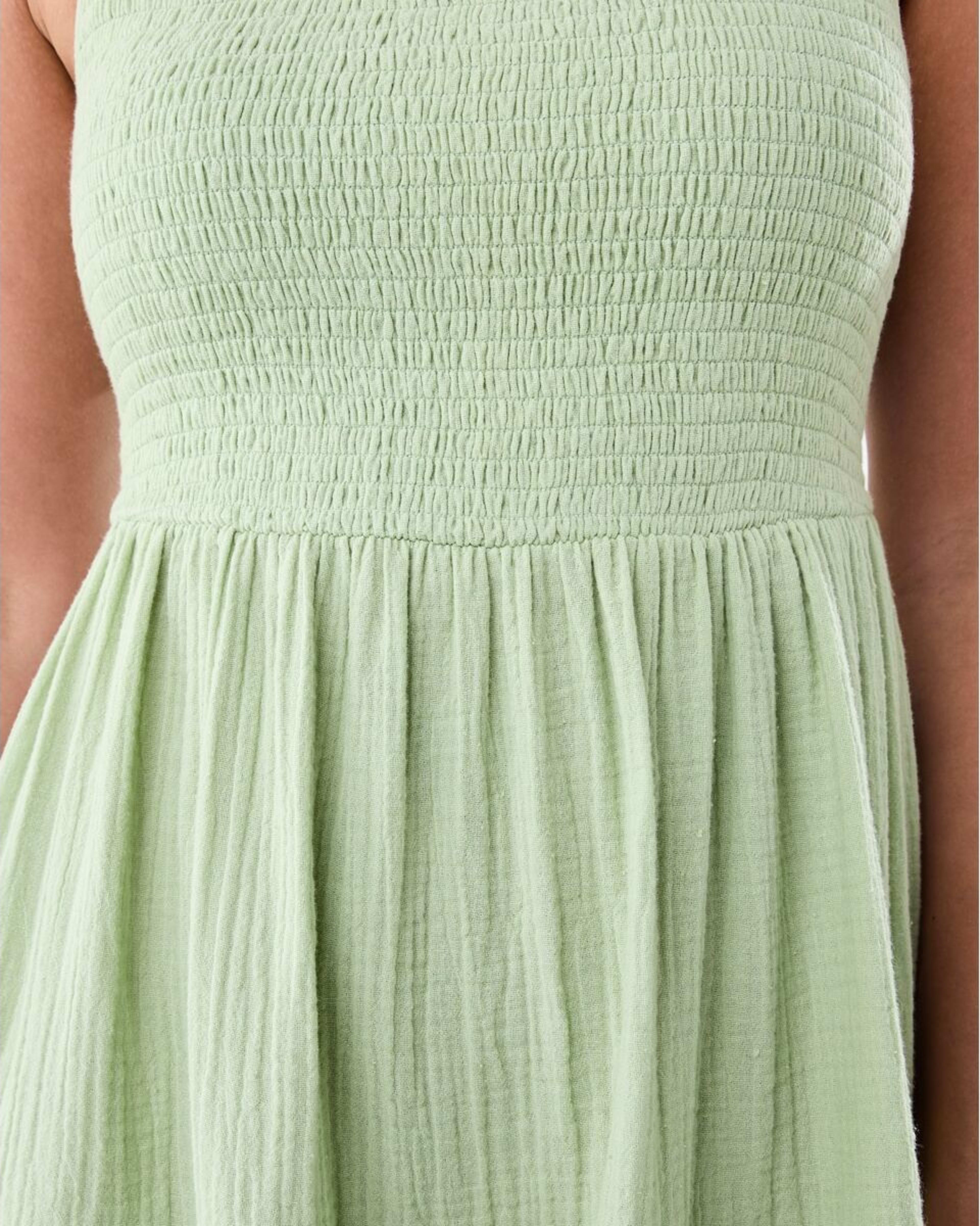 6 Sleeveless Lace Double Cloth Mini Dress Swamp Grn, 6 of 8