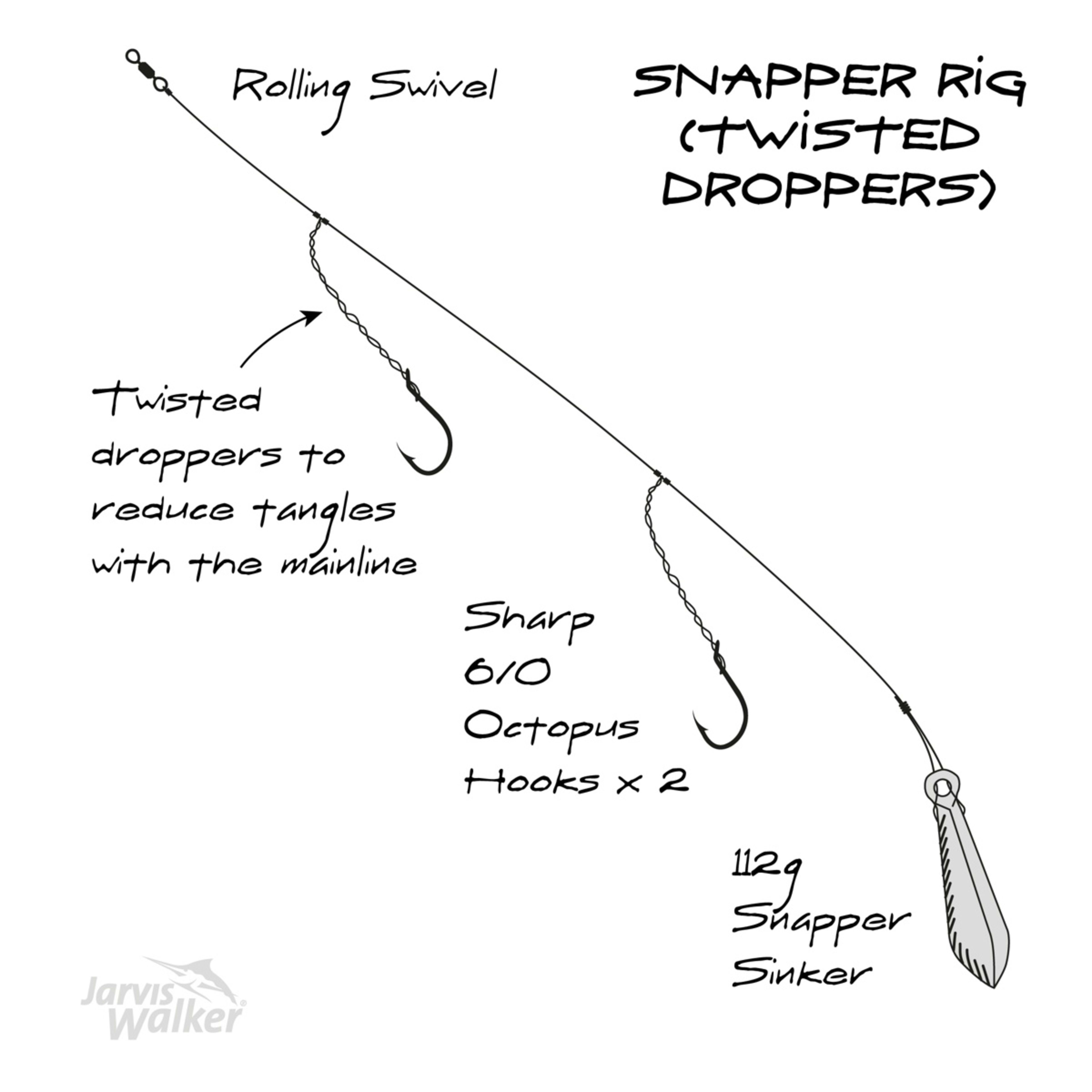 4 Jarvis Walker Snapper Rig - Size 6/0, 4 of 4