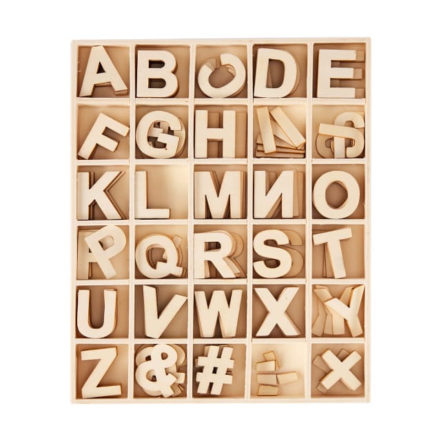 162 Piece Wooden Alphabet Embellishements - Kmart