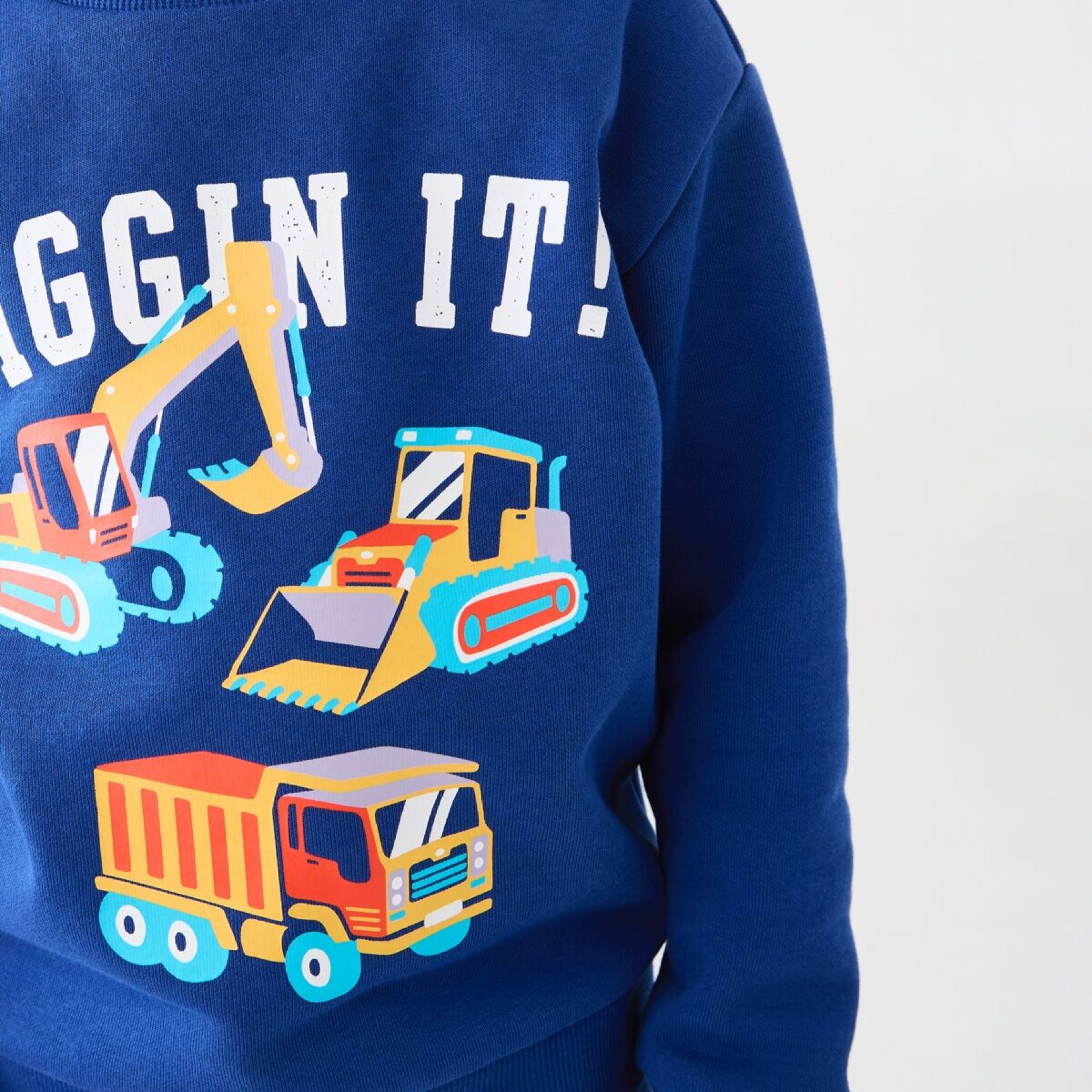 4 Print Crew Neck Sweatshirt Poppin Diggers Blue, 4 of 8