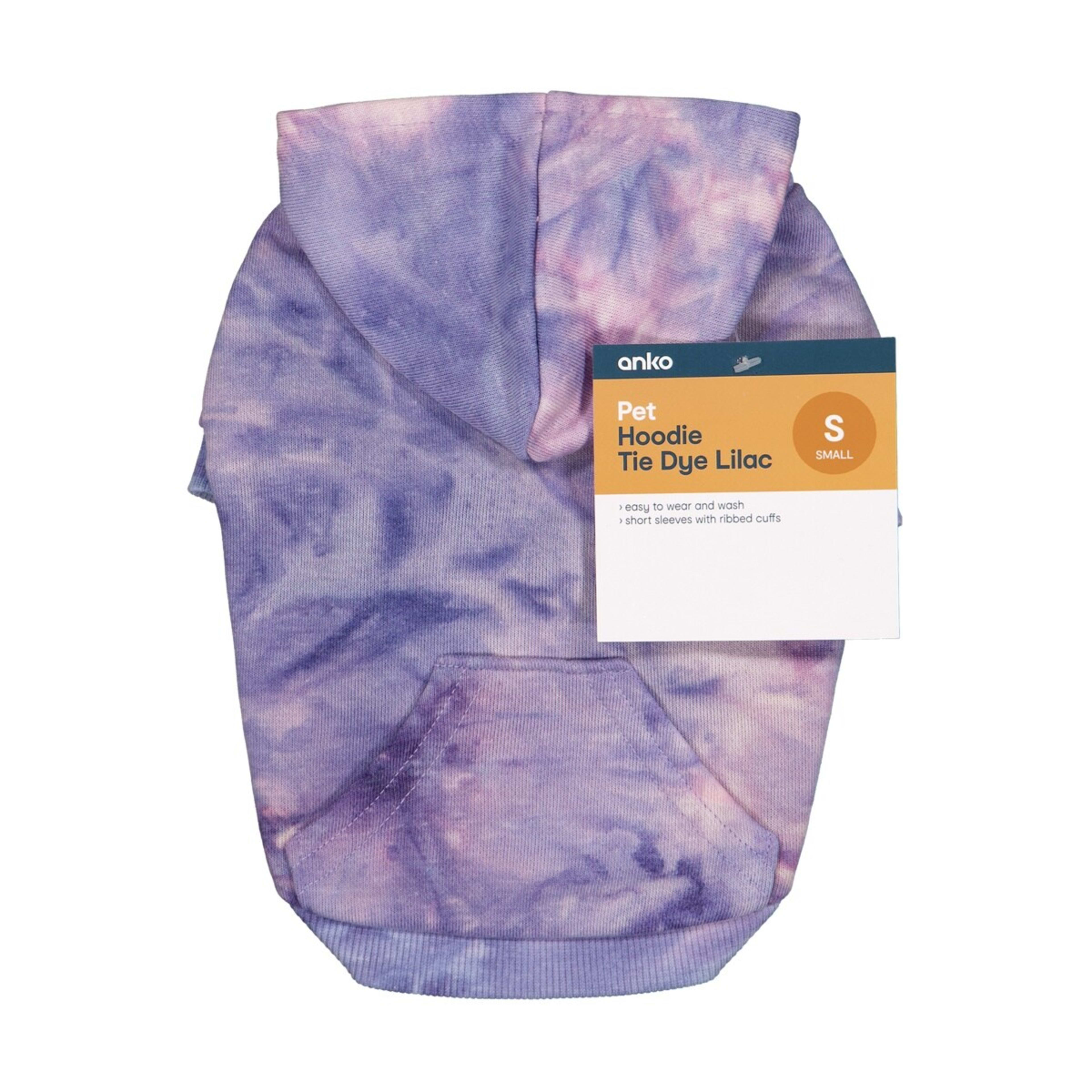 10 Pet Hoodie Tie-Dye - Small, Lilac, 10 of 10
