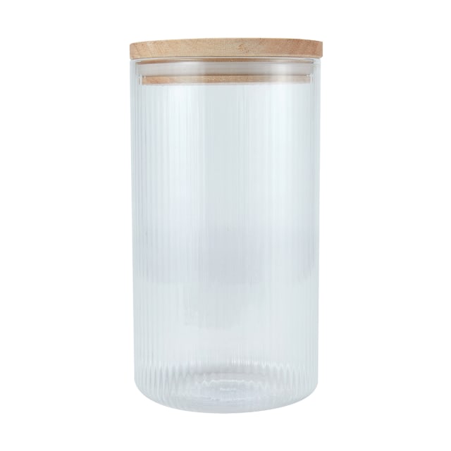 Large Ribbed Glass Canister Kmart