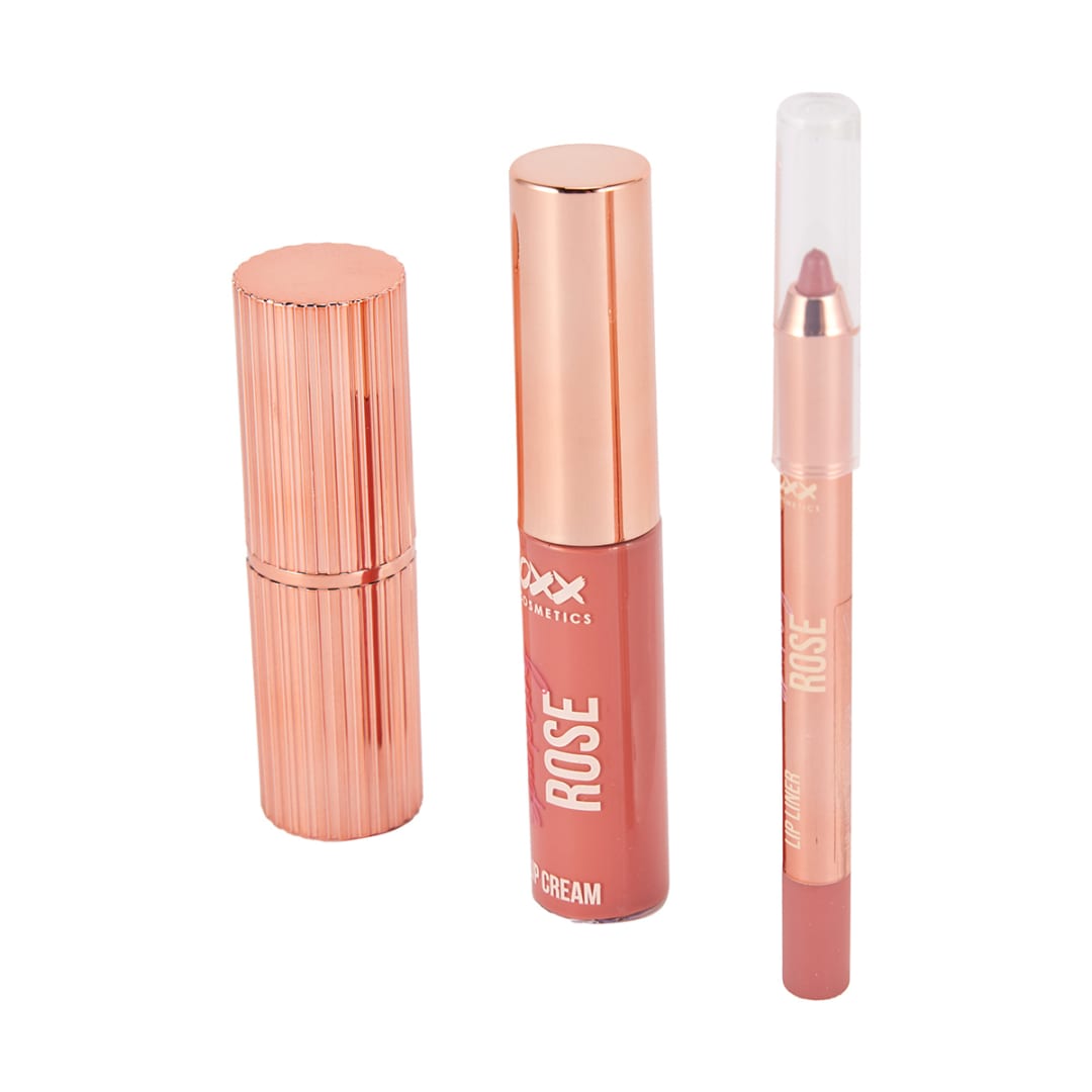 OXX Cosmetics Sparkling Rose Lustre Lip Kit - Brown Sugar - Kmart