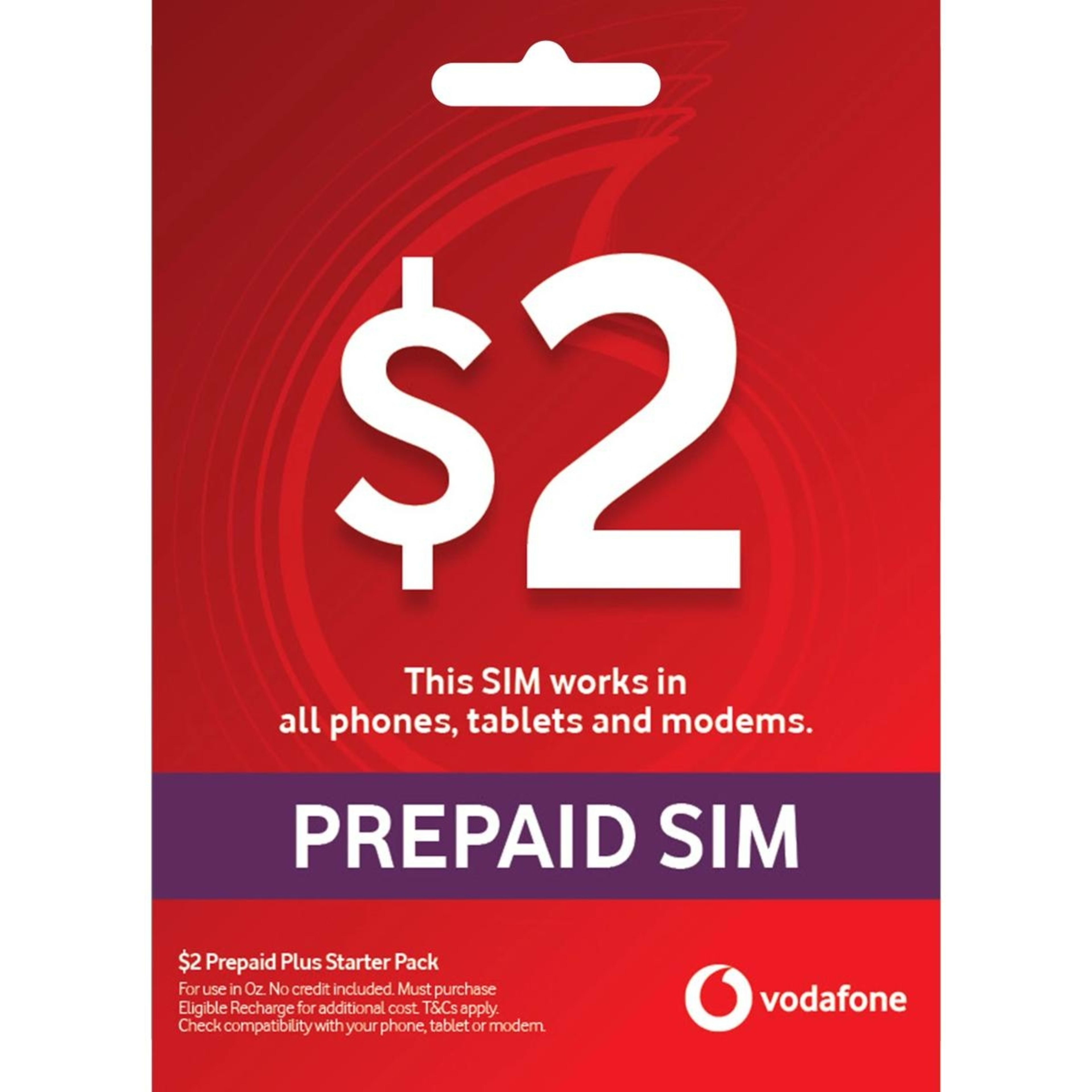 1 Vodafone $2 Prepaid SIM