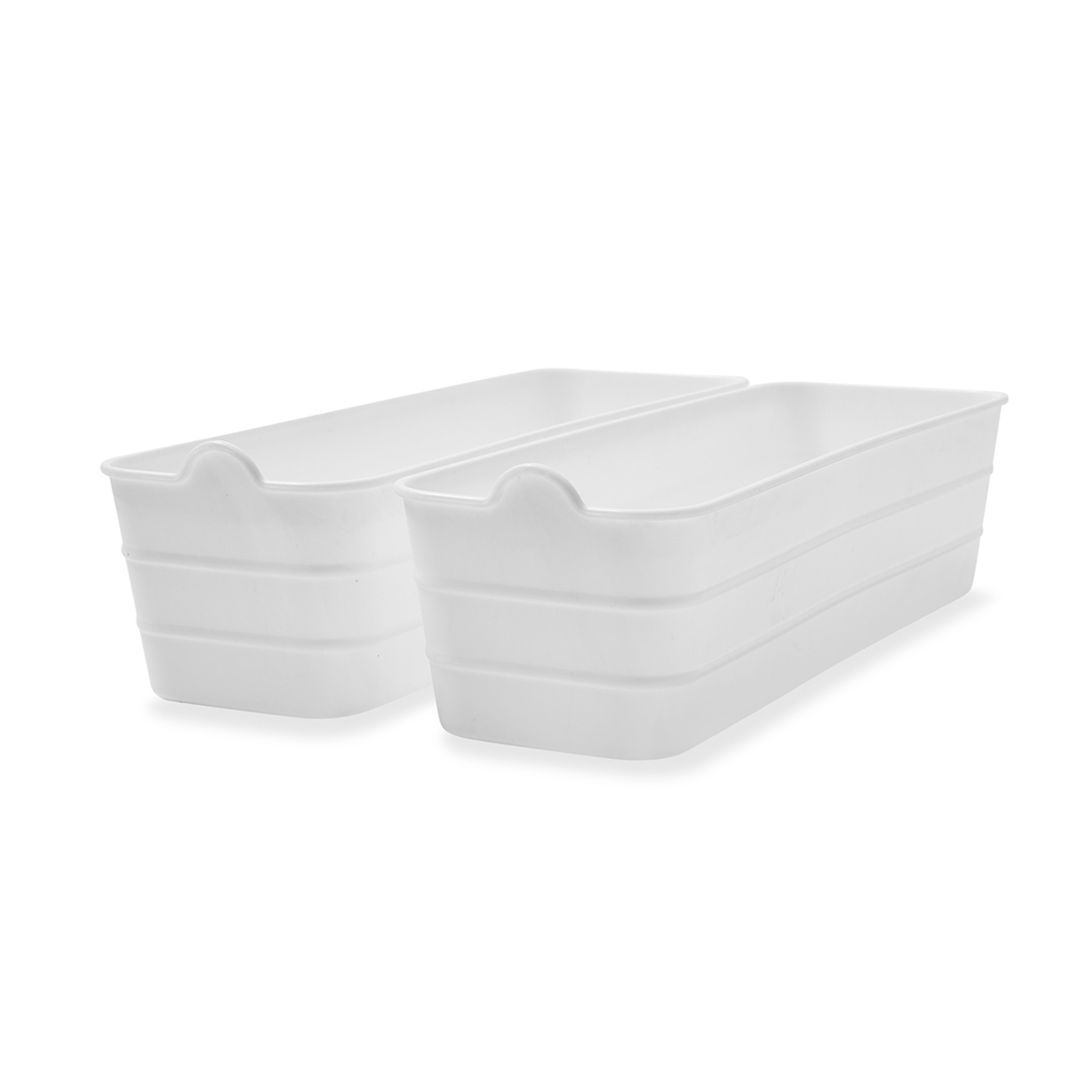 2 2 Pack Narrow Flexi Trays - White, 2 of 9