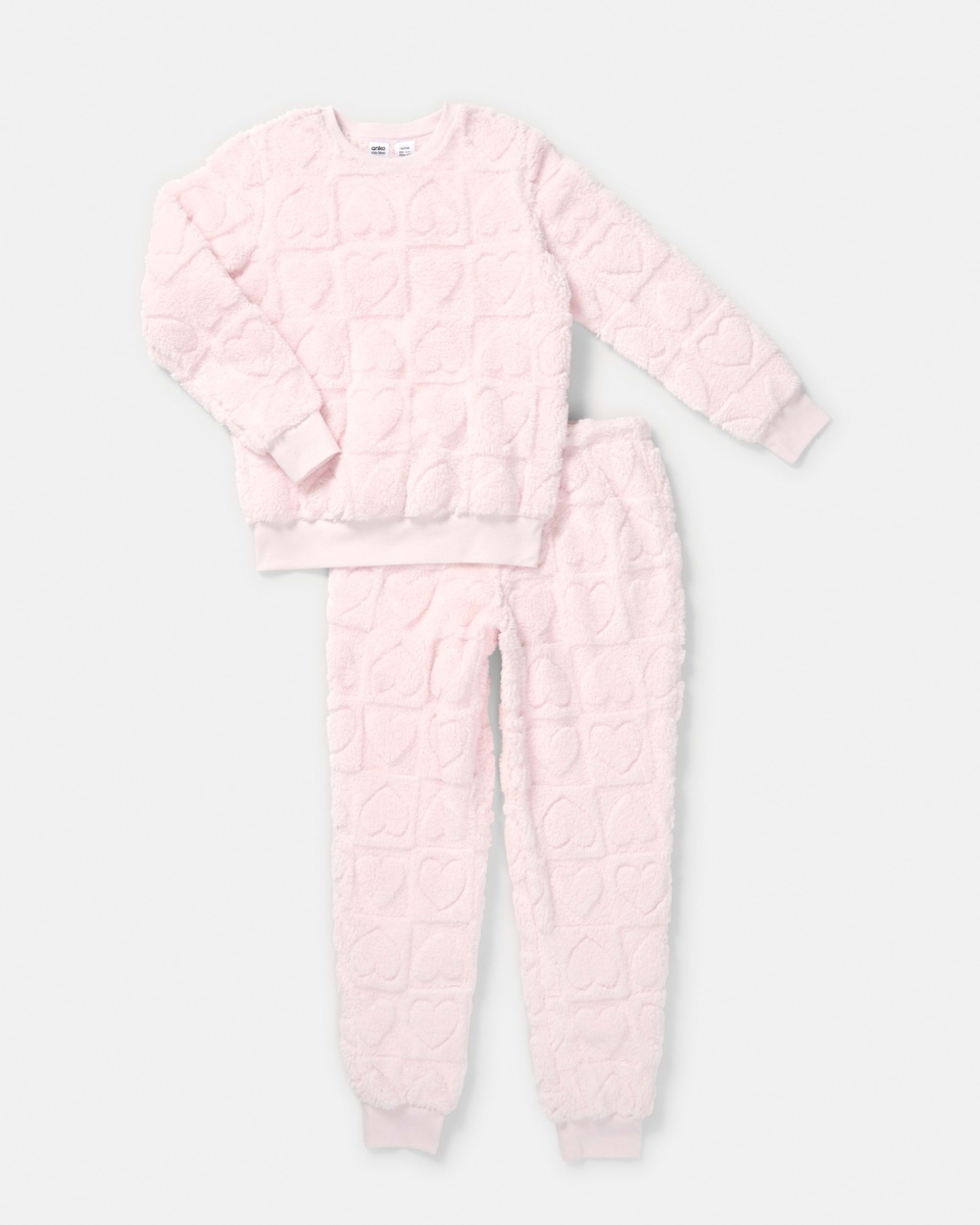 5 Fluffy Pyjama Set Pink Hearts, 5 of 8