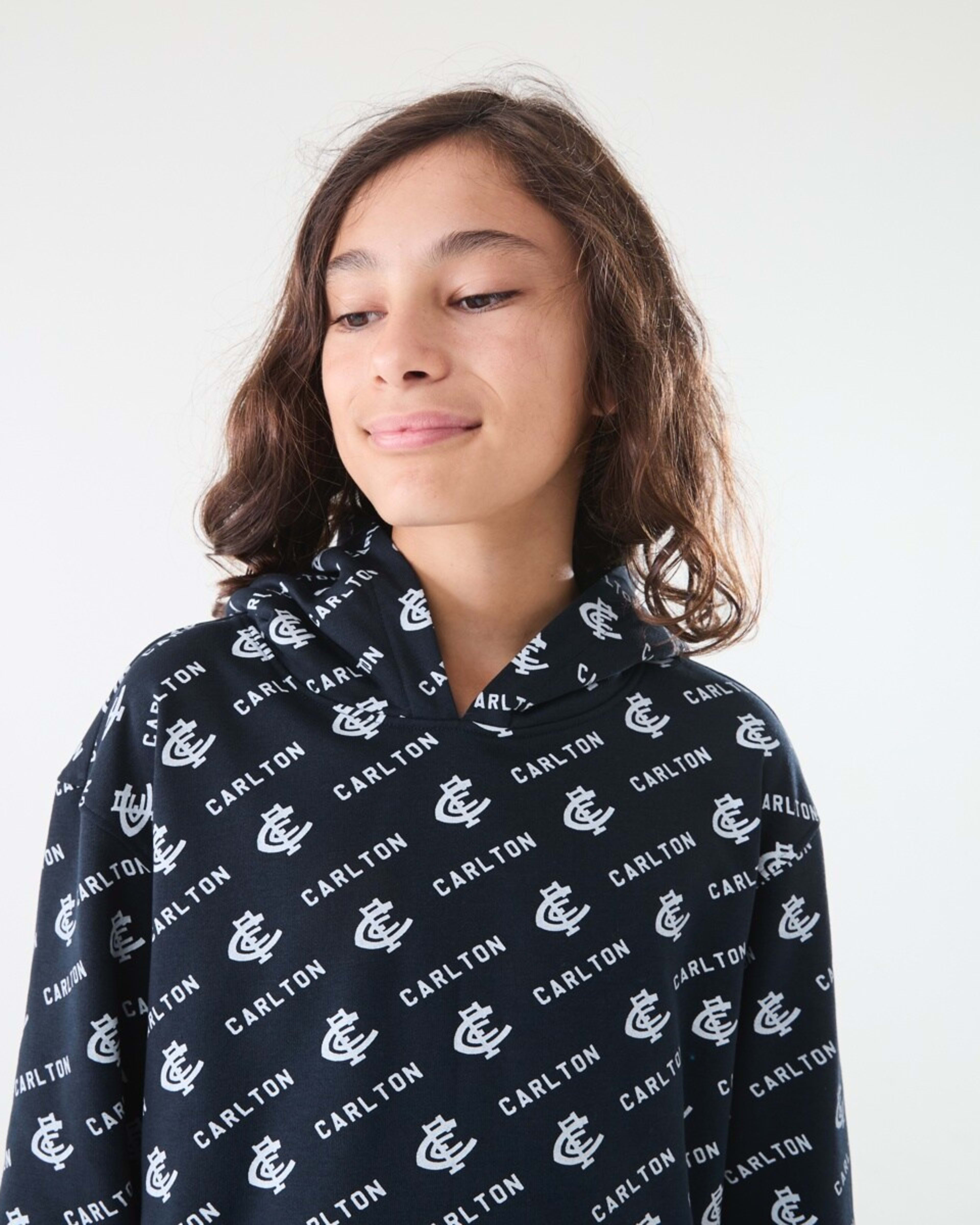 6 Official AFL Kids All Over Print Hoodie Carlton, 6 of 9