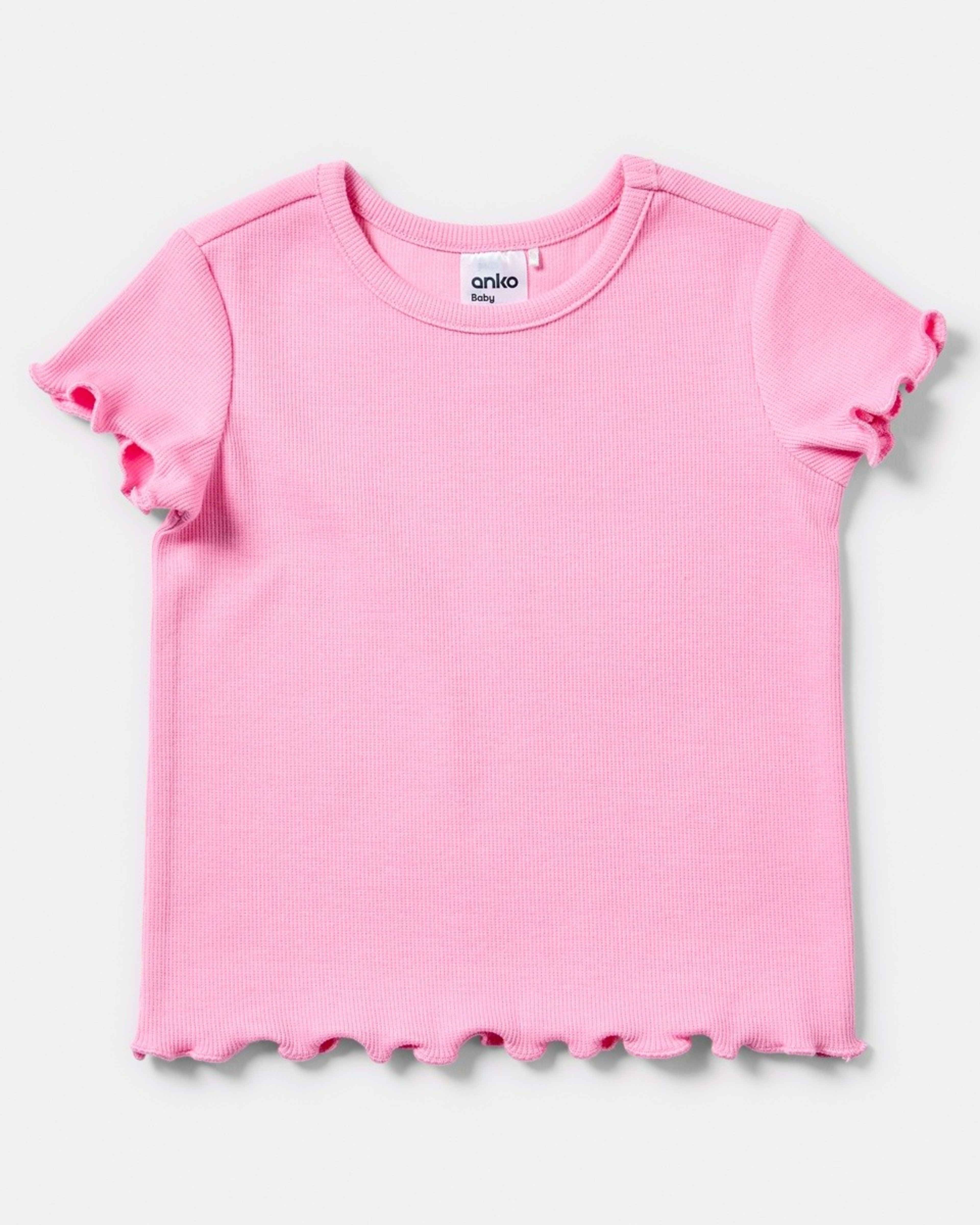 4 3 Pack Short Sleeve Ribbed T-shirt PINK DAISIES, 4 of 8