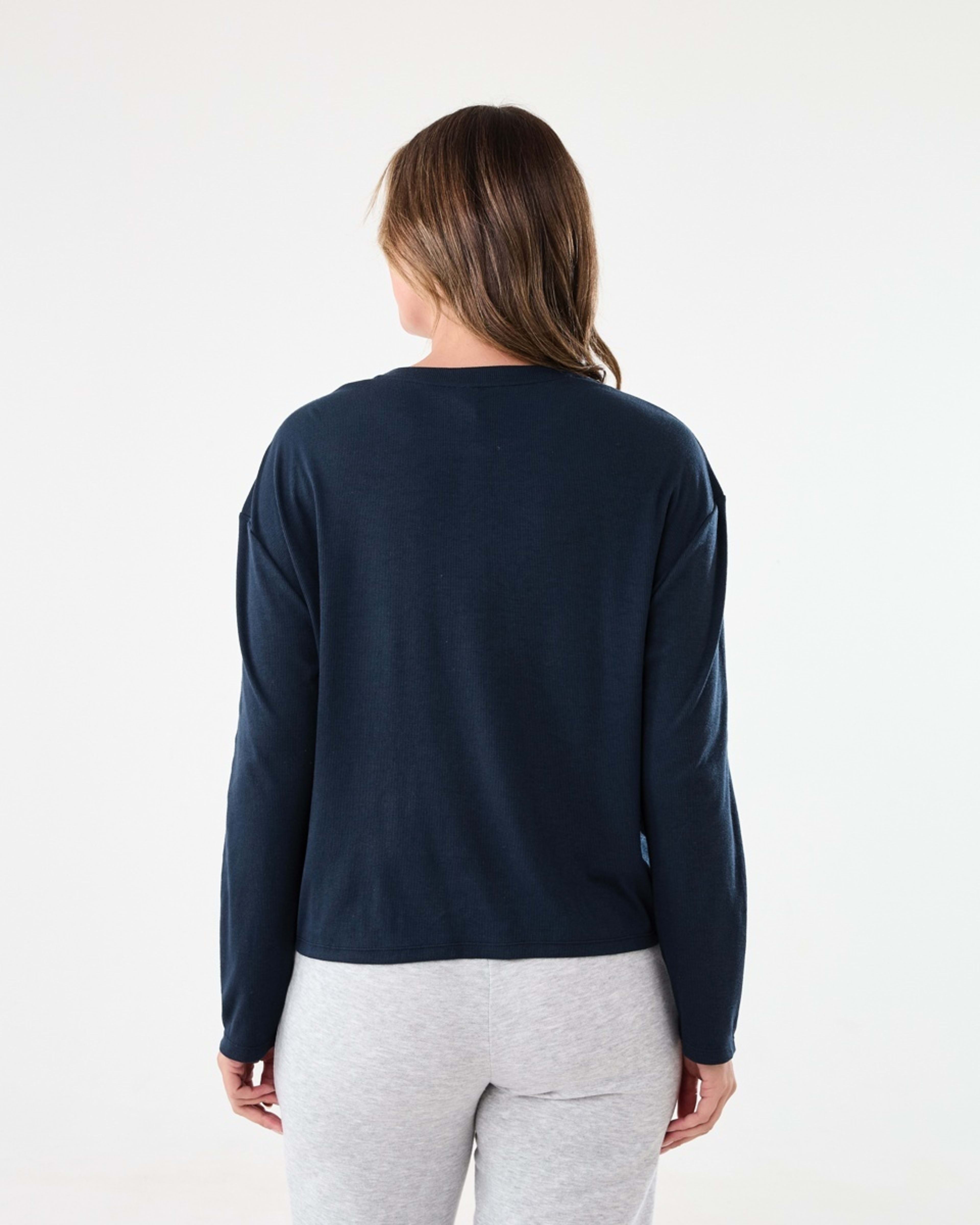 3 Long Sleeve Comfort Rib Top Midnight, 3 of 5