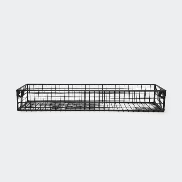 Set of 3 Metal Shelf Baskets Black Kmart