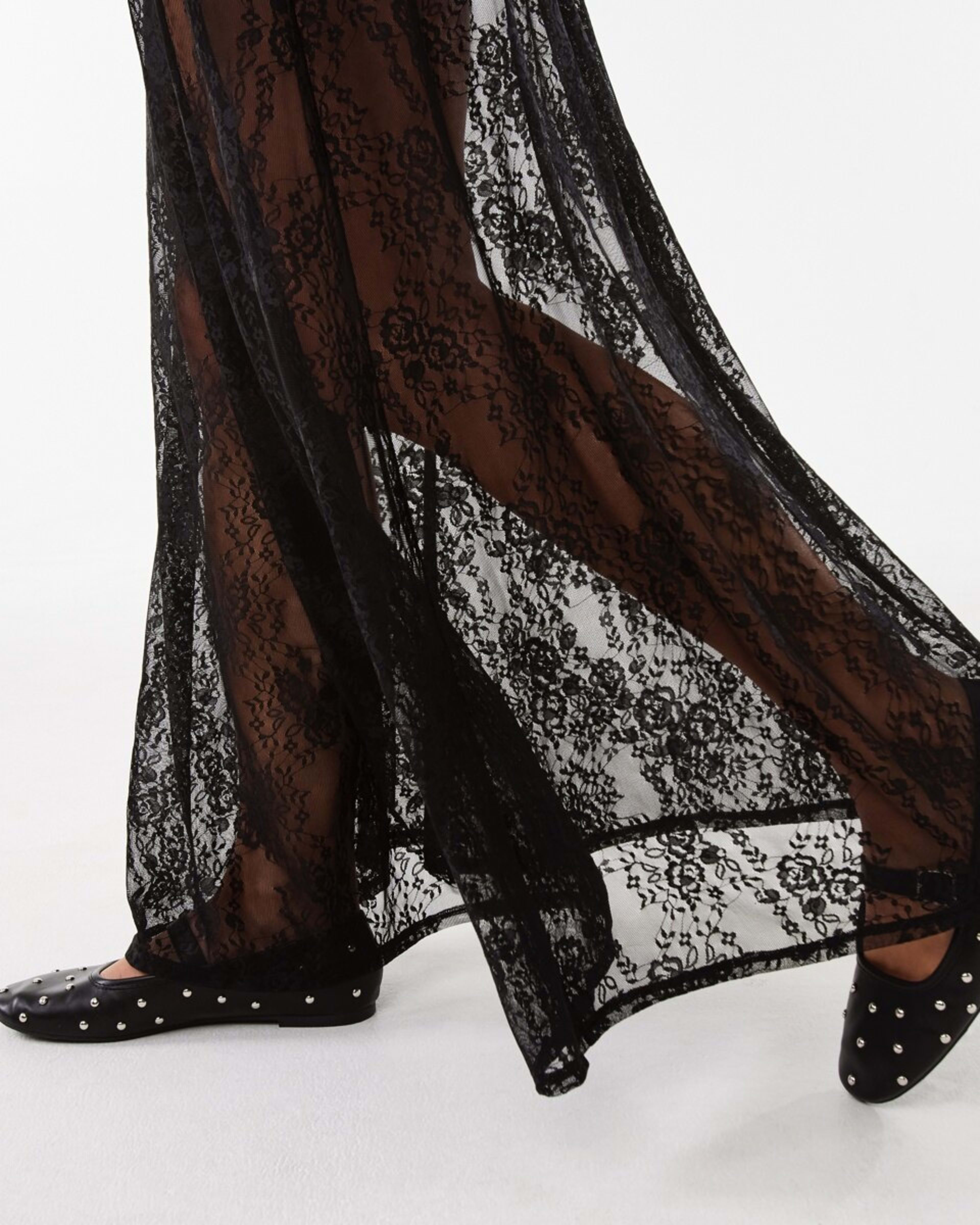 6 Lace Midi Skirt Black, 6 of 6