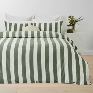 Stripe Linen Cotton Quilt Cover Set - Queen Bed, Fo