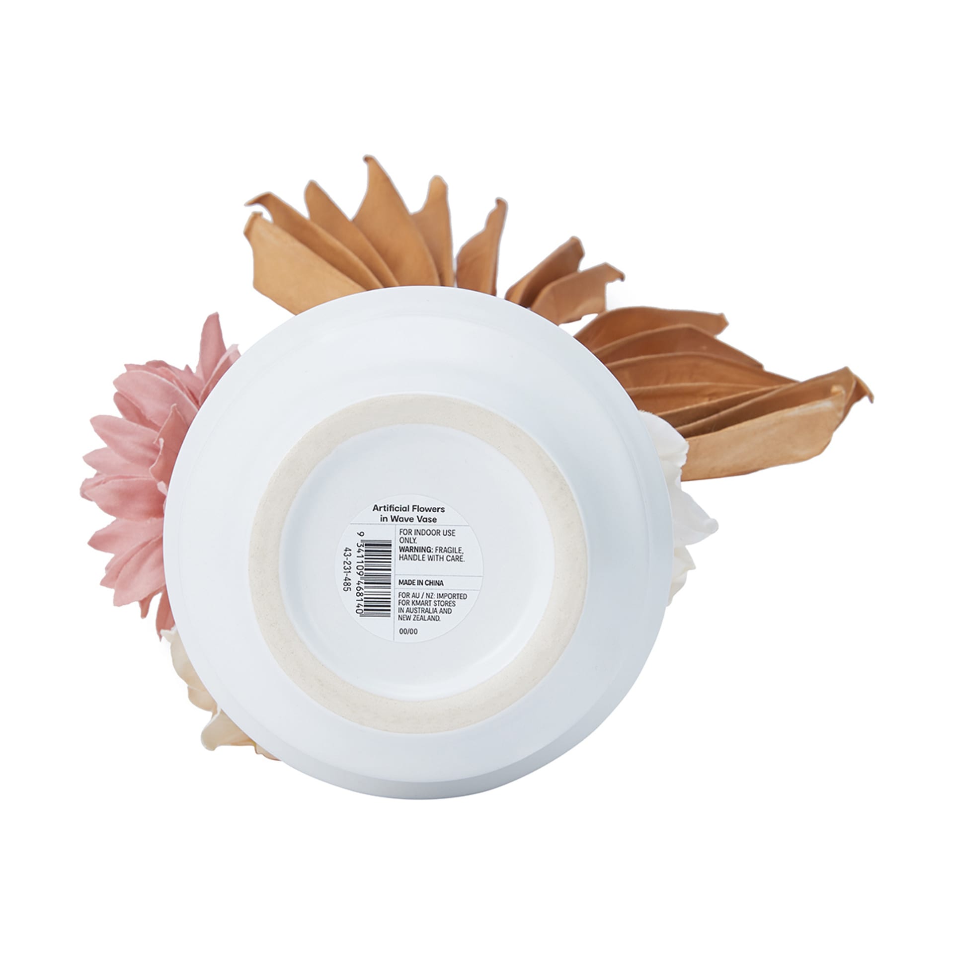 Artificial Flowers in Wave Vase Kmart