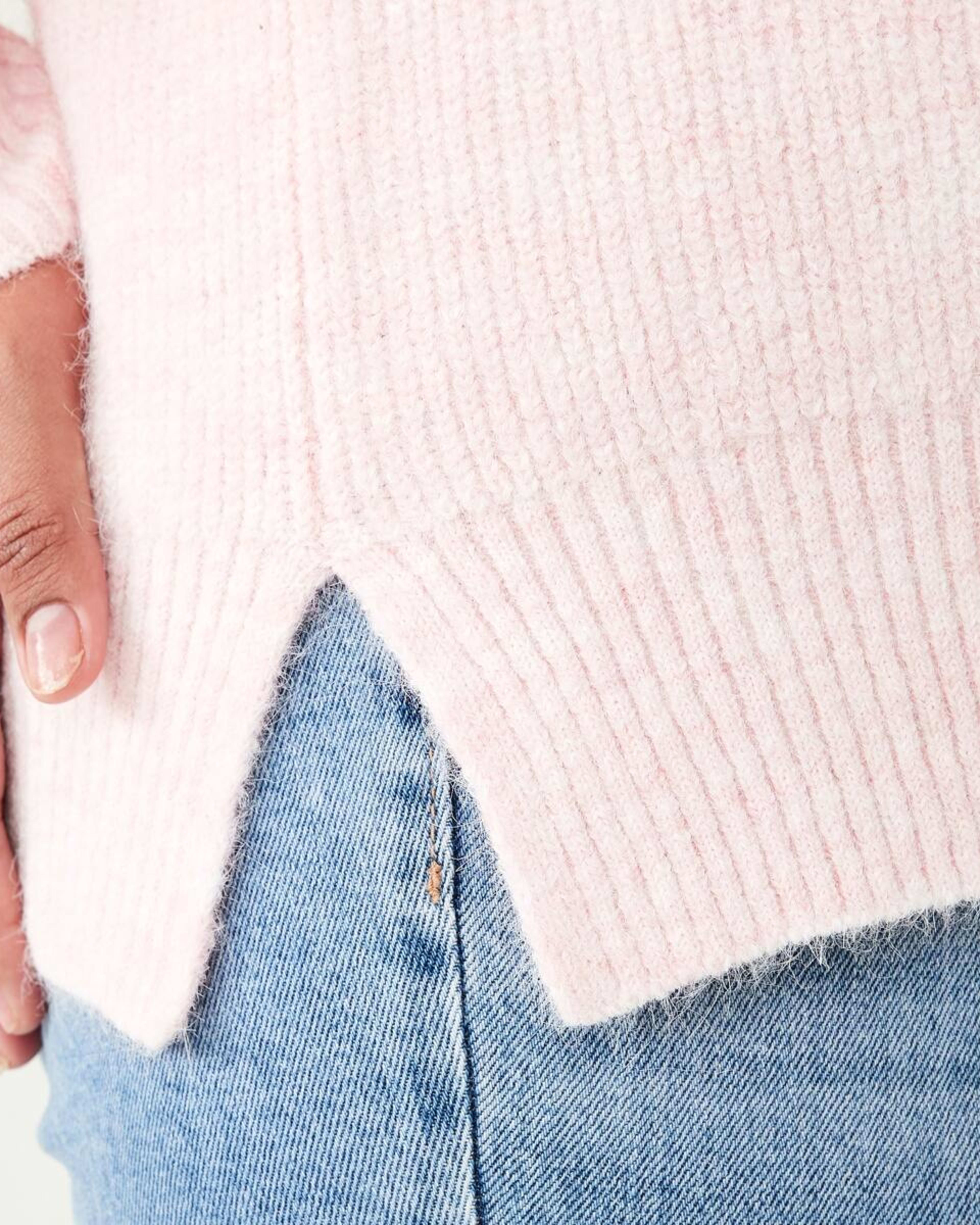 6 Curve Chunky Knit Polo Jumper Soft Pink, 6 of 6
