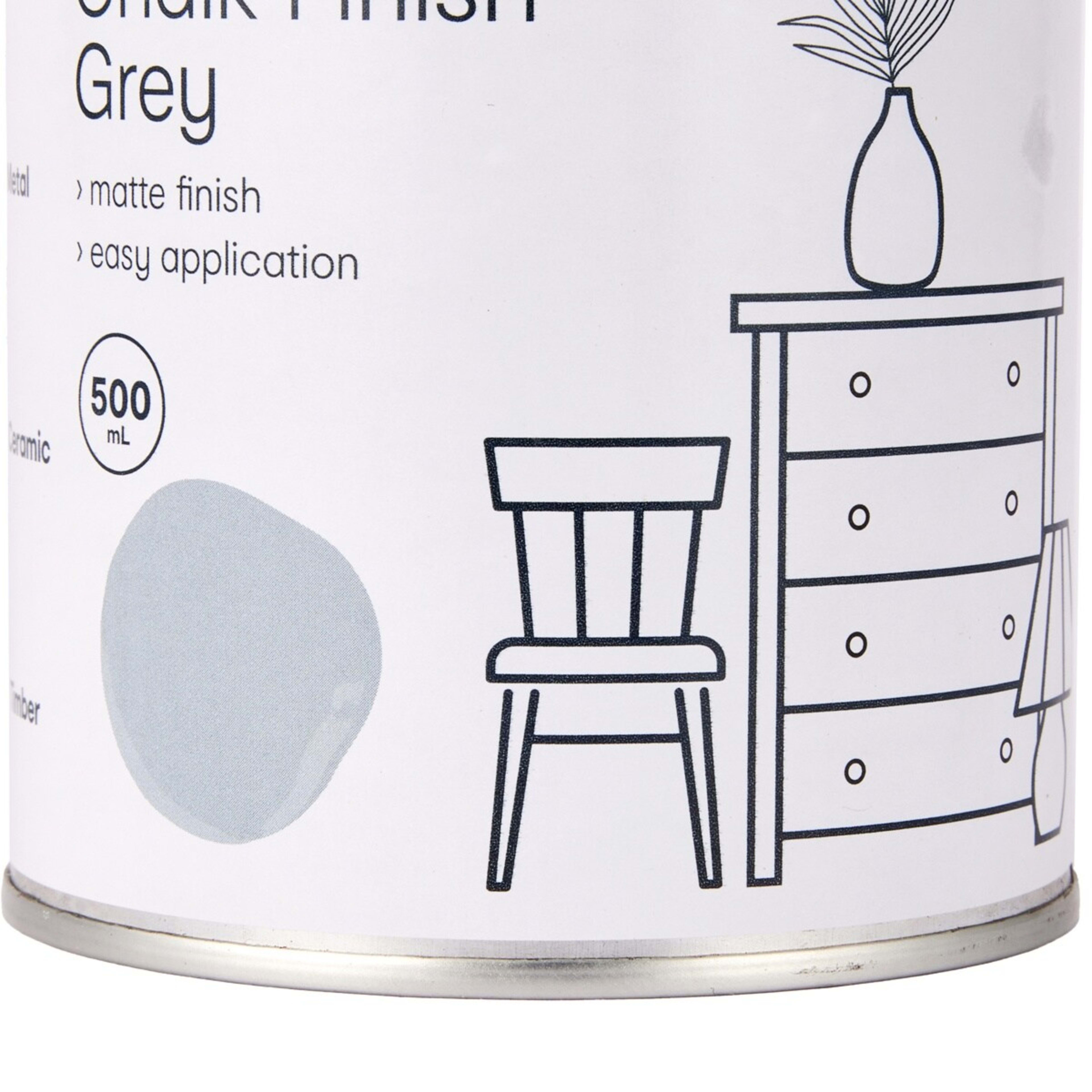 6 Decor and Furniture Paint - Chalk Finish Grey, 6 of 6