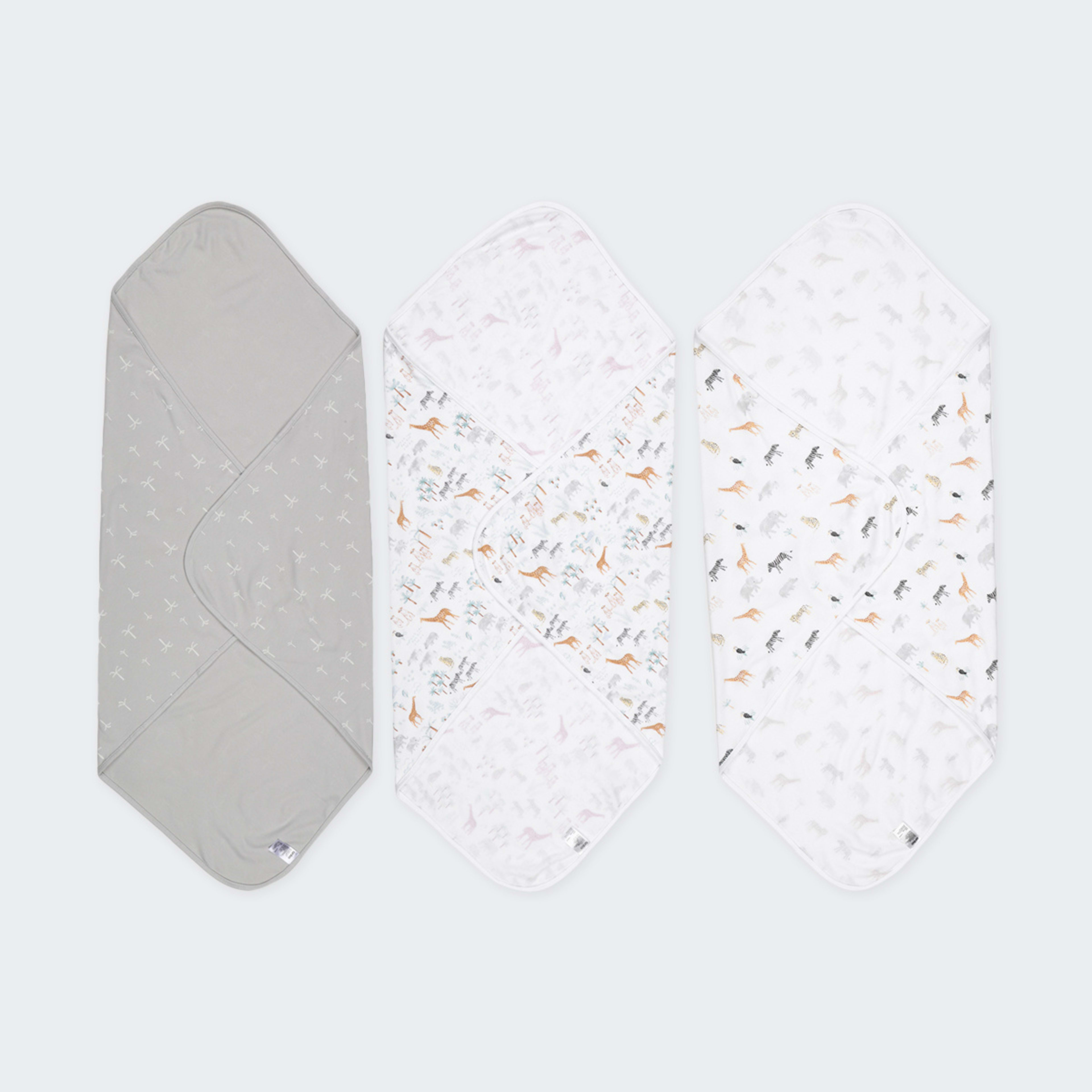 3 Pack Organic Cotton Interlock Wraps Safari Kmart