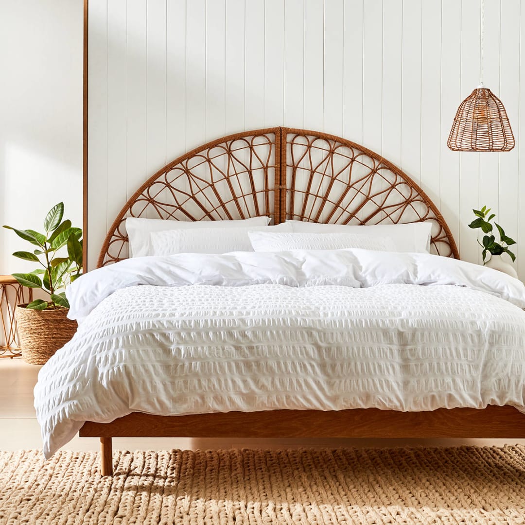 Queen Bed Woven Arch Bedhead Kmart