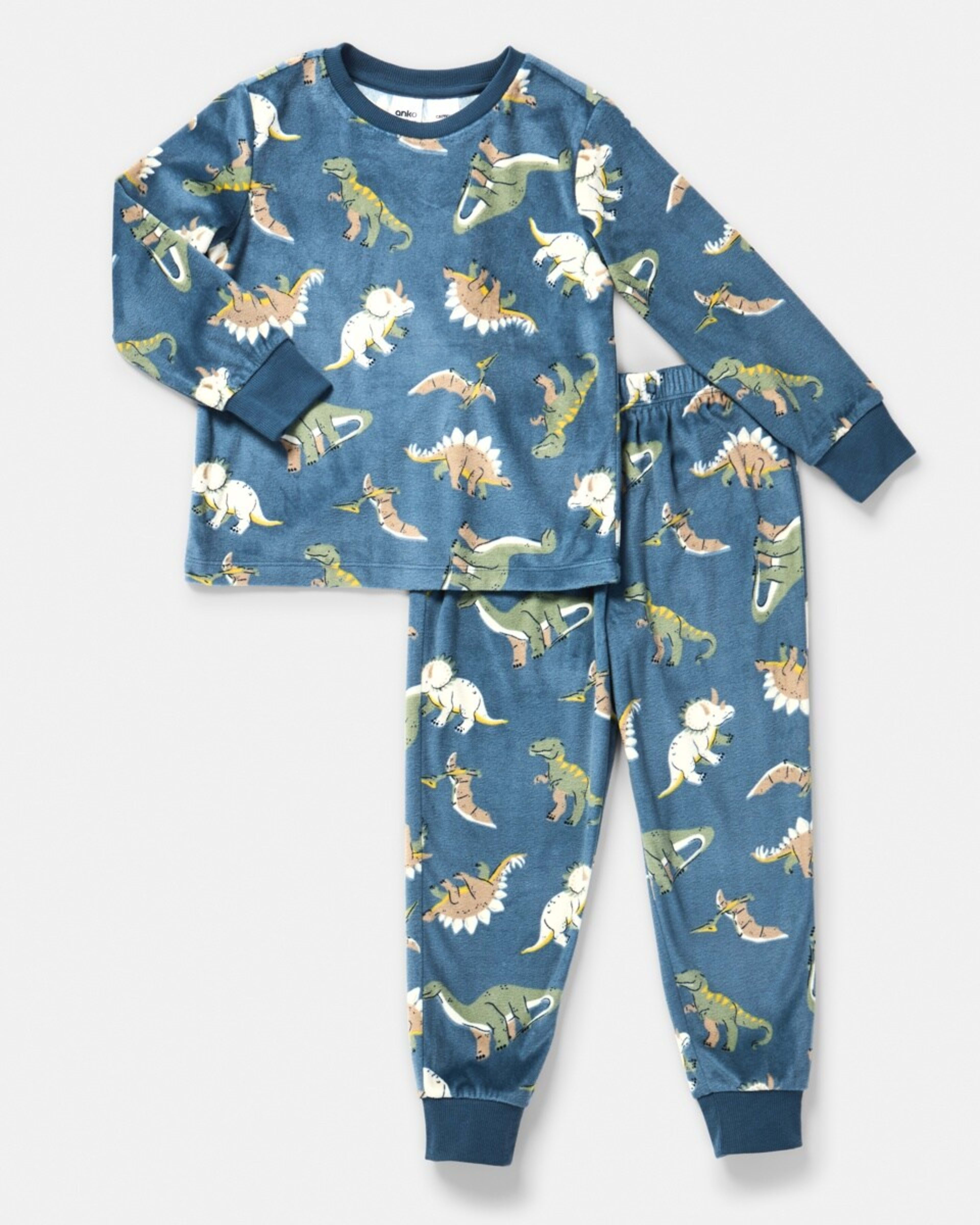 7 Super Soft Pyjama Set Blue Dinos, 7 of 10