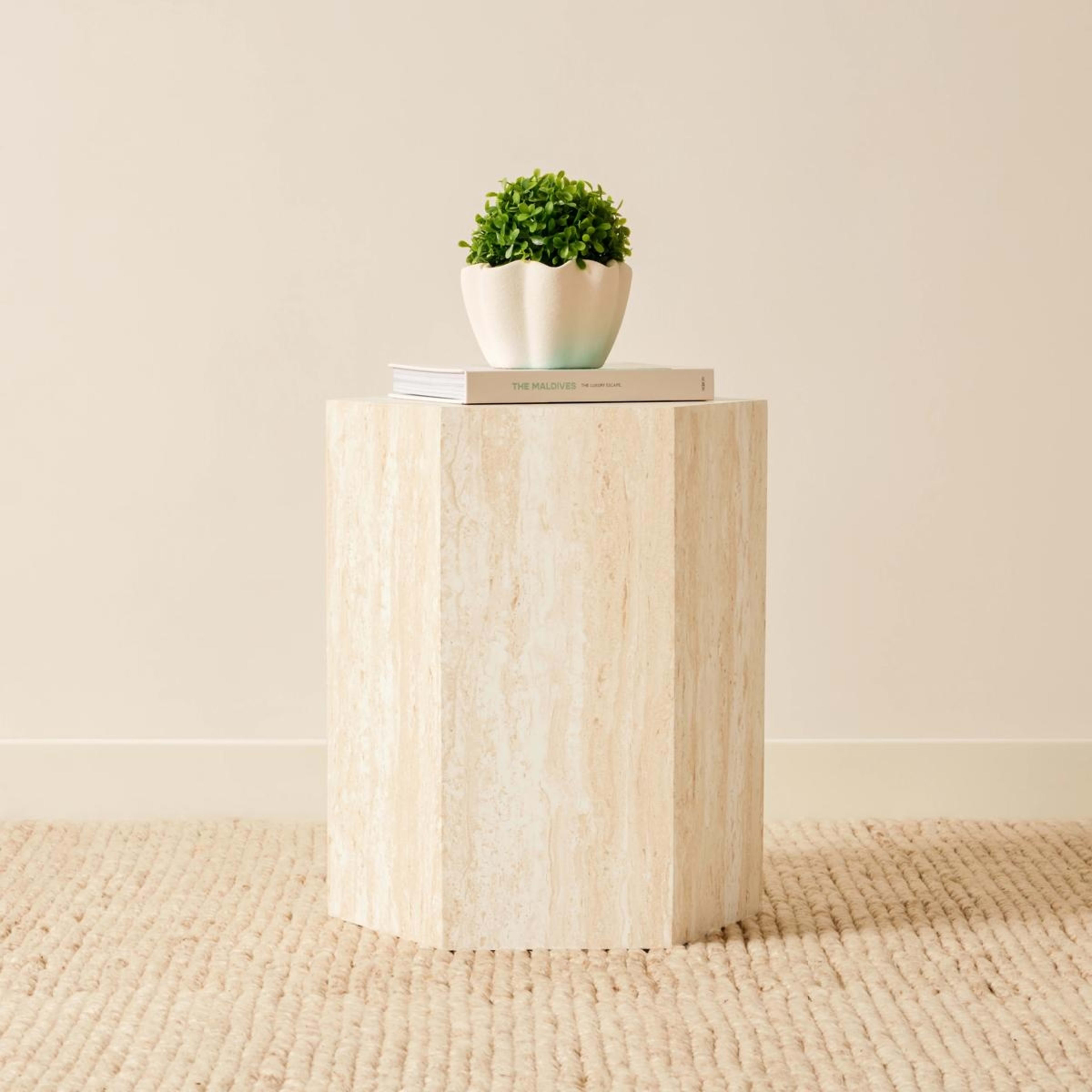 1 Travertine Side Table