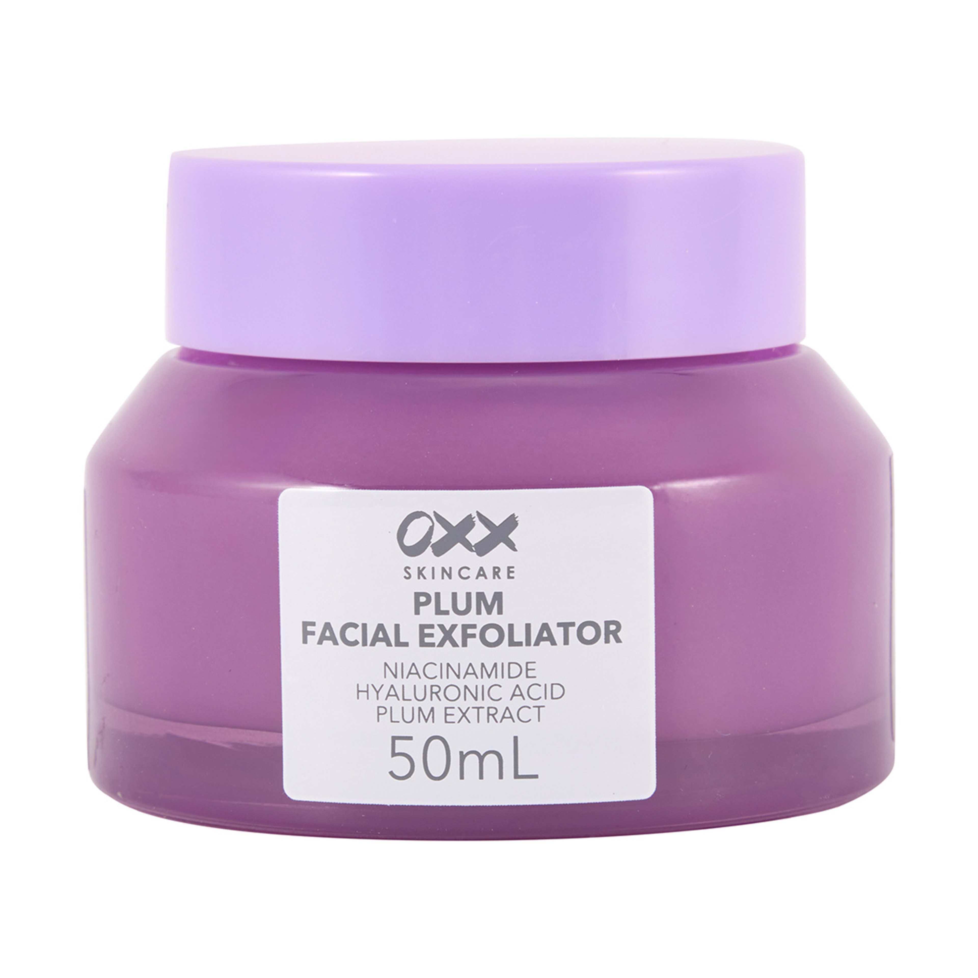 OXX Skincare Plum Facial Exfoliator 50ml Niacinamide, Hyaluronic Acid