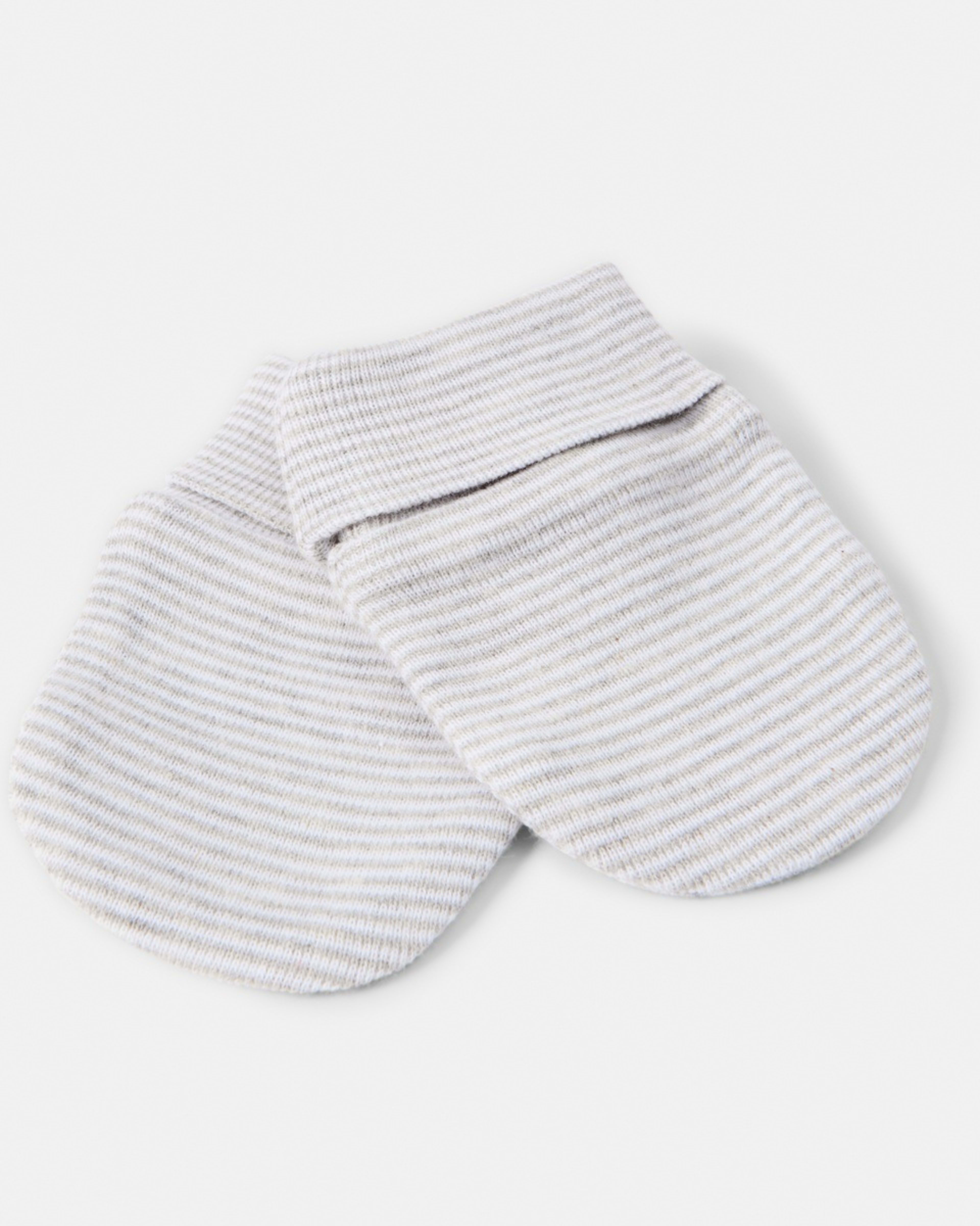 7 2 Pack Newborn Hat and Mittens Set Grey Stripe And Spot, 7 of 8