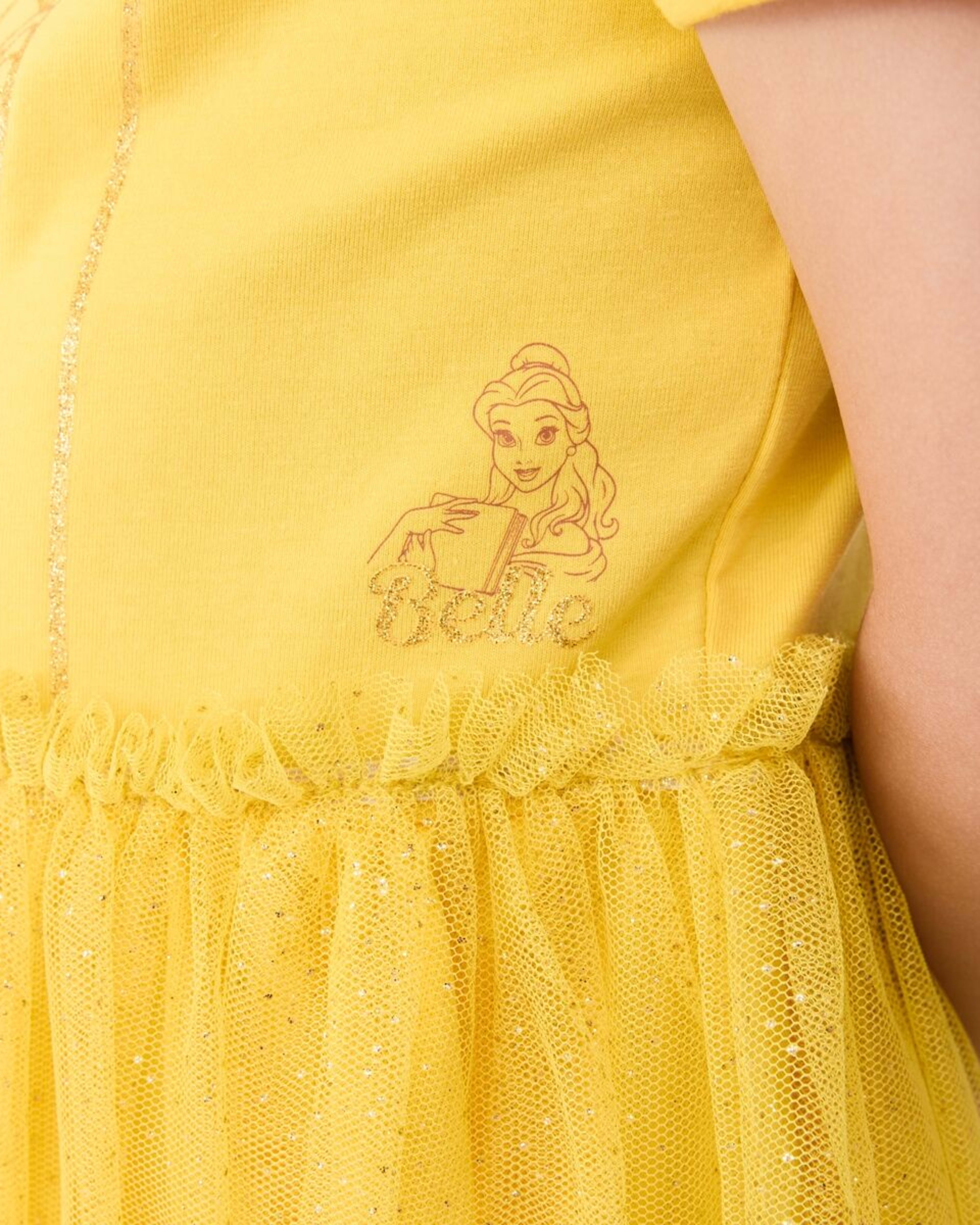 5 Disney Princess Belle License Short Sleeve Tutu Dress BELLE TUTU, 5 of 7