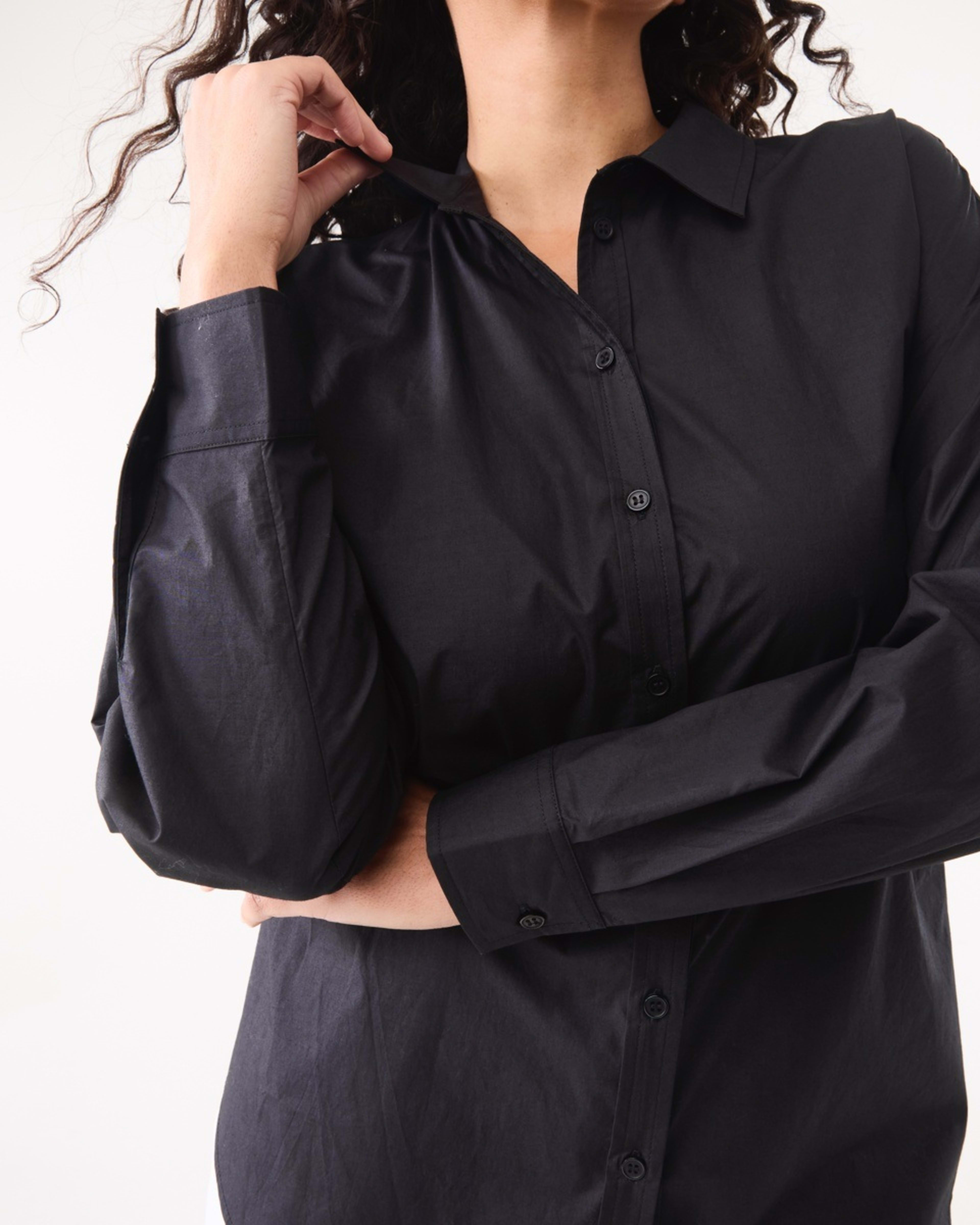 6 Long Sleeve Tie Back Detail Shirt Black, 6 of 7