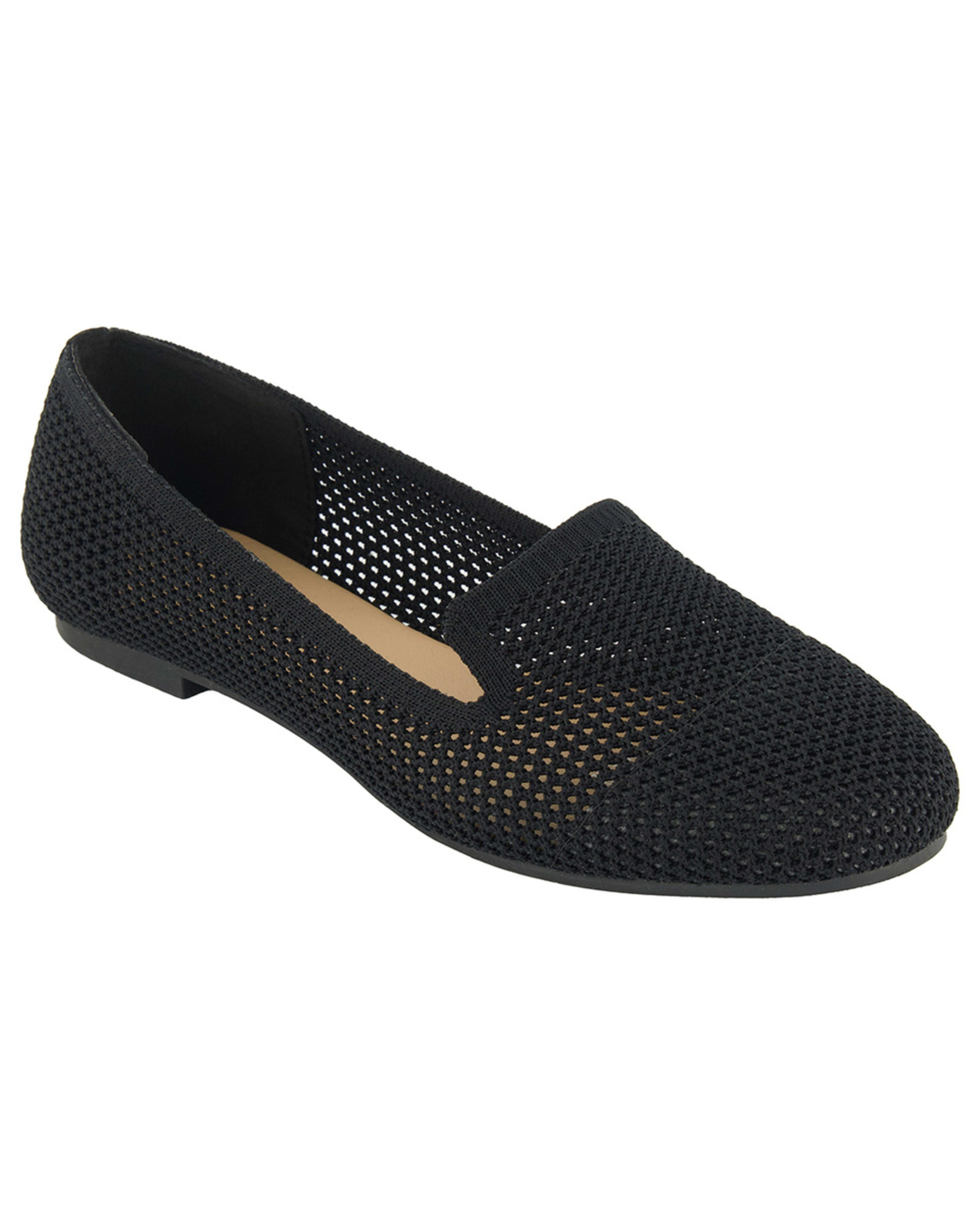 1 Knit Loafer Ballet Pumps Black, 1 of 5