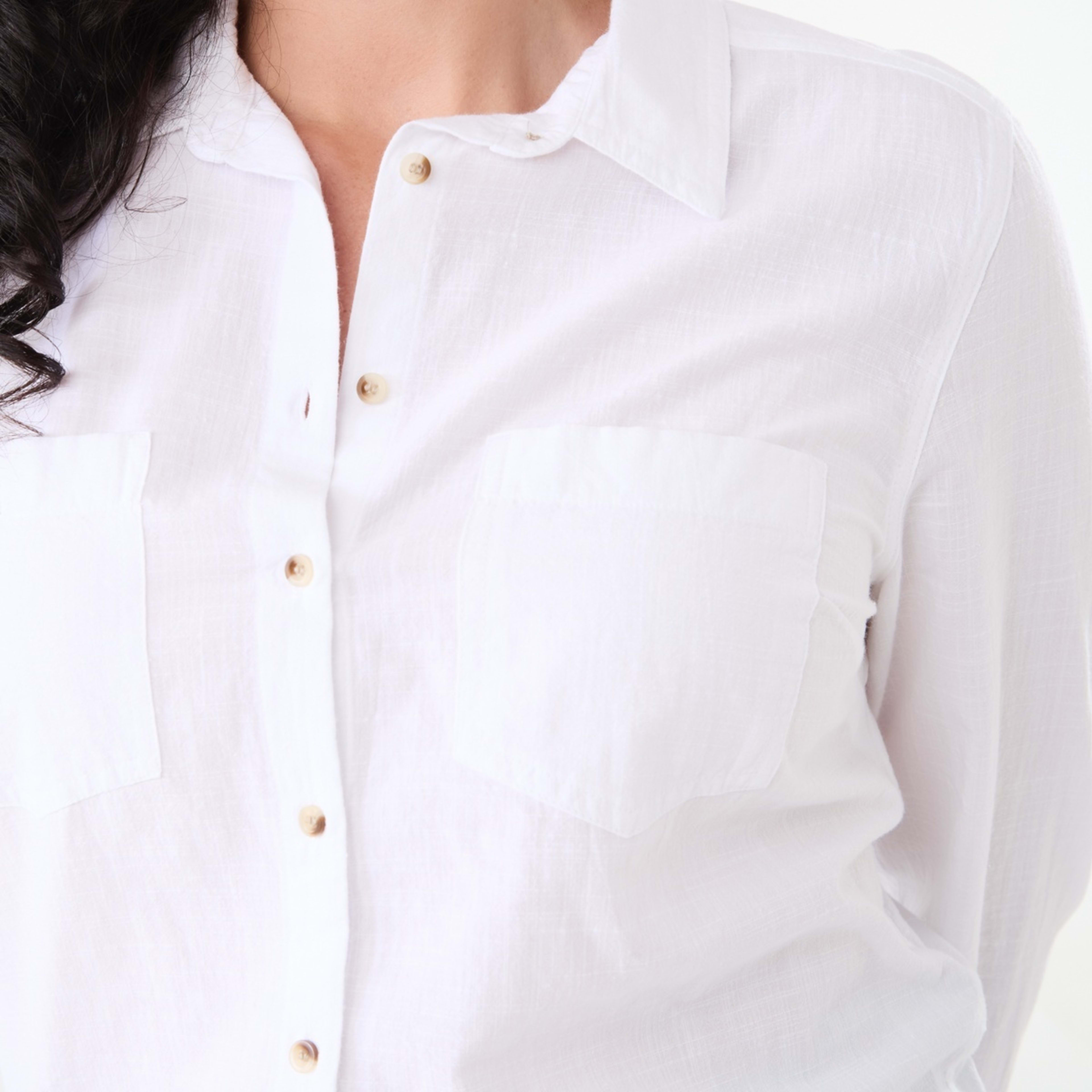 6 Long Sleeve Casual Shirt White, 6 of 6