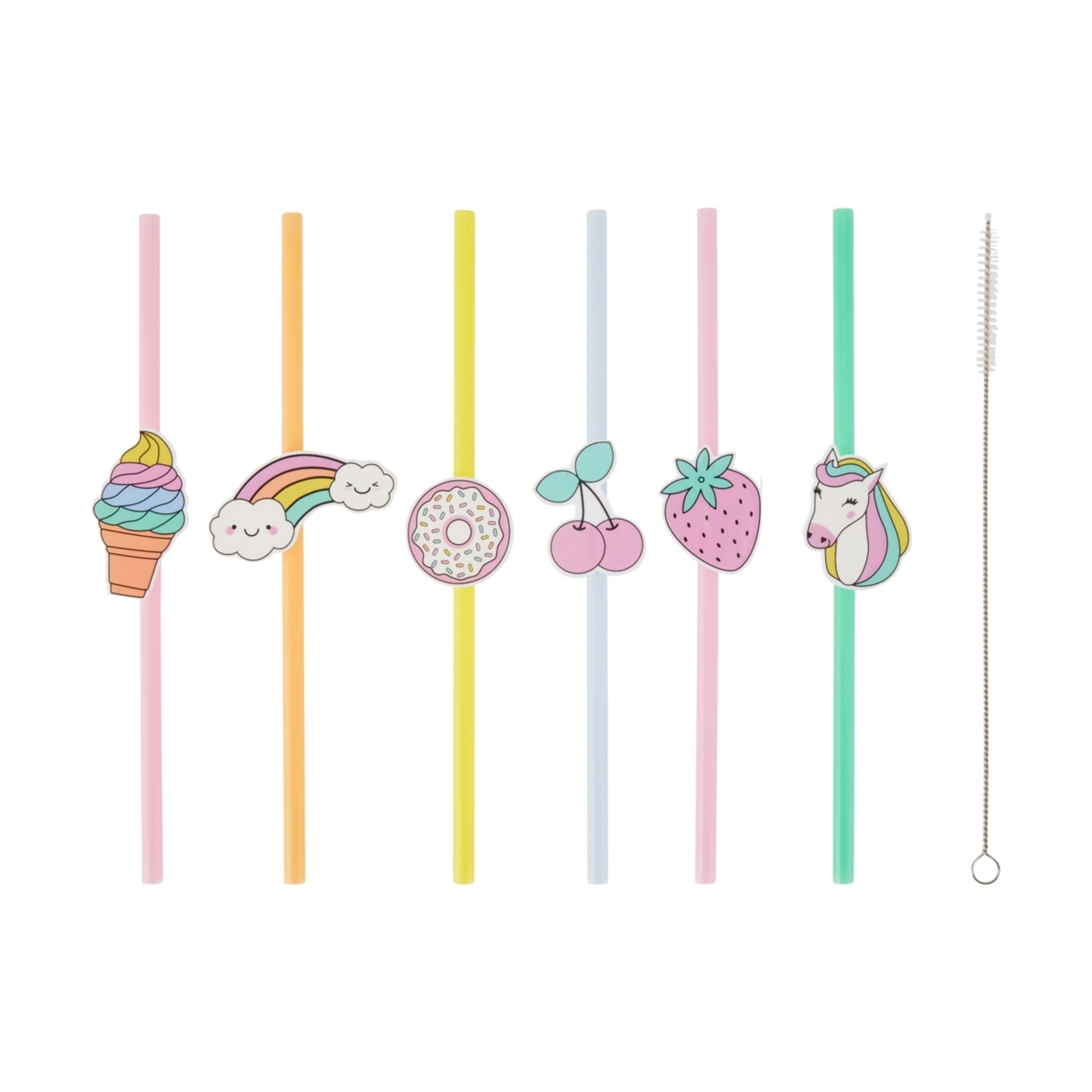 1 6 Piece Reusable Party Straws, 1 of 5