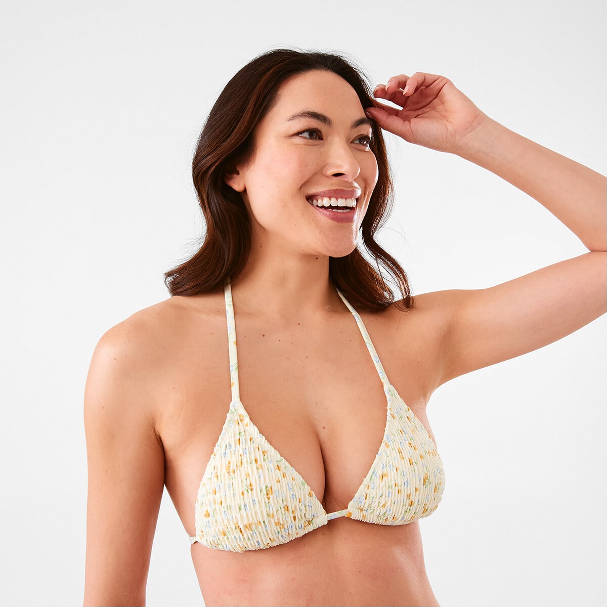 Smocked Slide Triangle Bikini Top Kmart