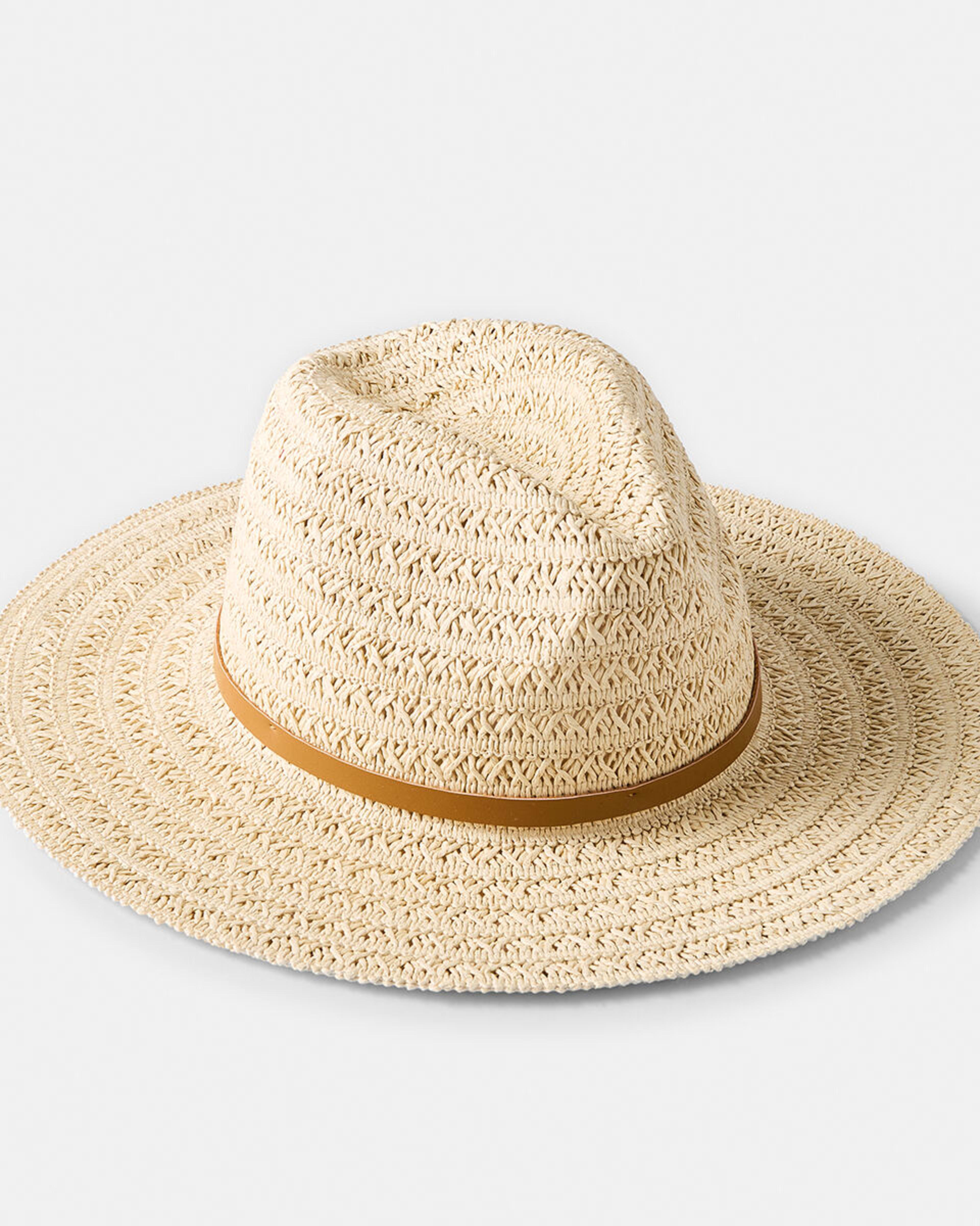 1 Natural Fedora Hat Natural, 1 of 3