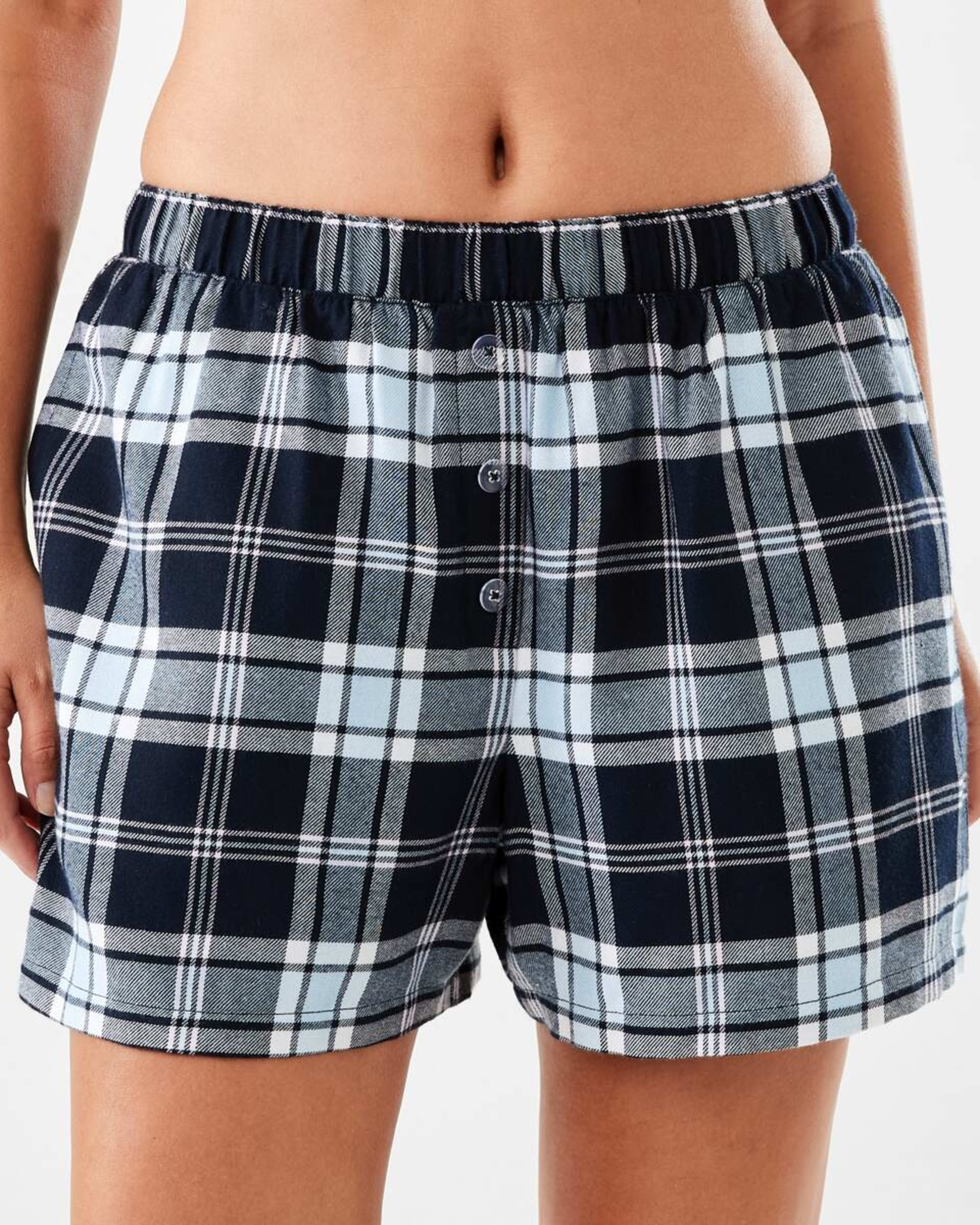 1 Boyfriend Flannel Shorts Plaid Ck N, 1 of 7
