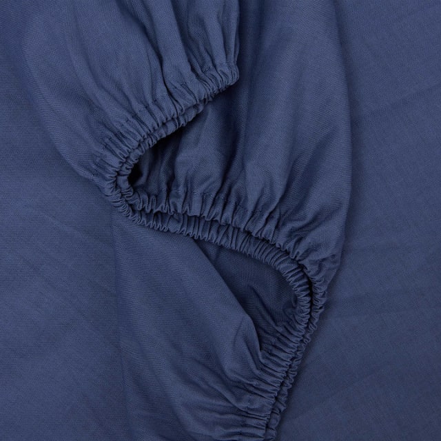 180 Thread Count Fitted Sheet Double Bed, Mid Blue Kmart