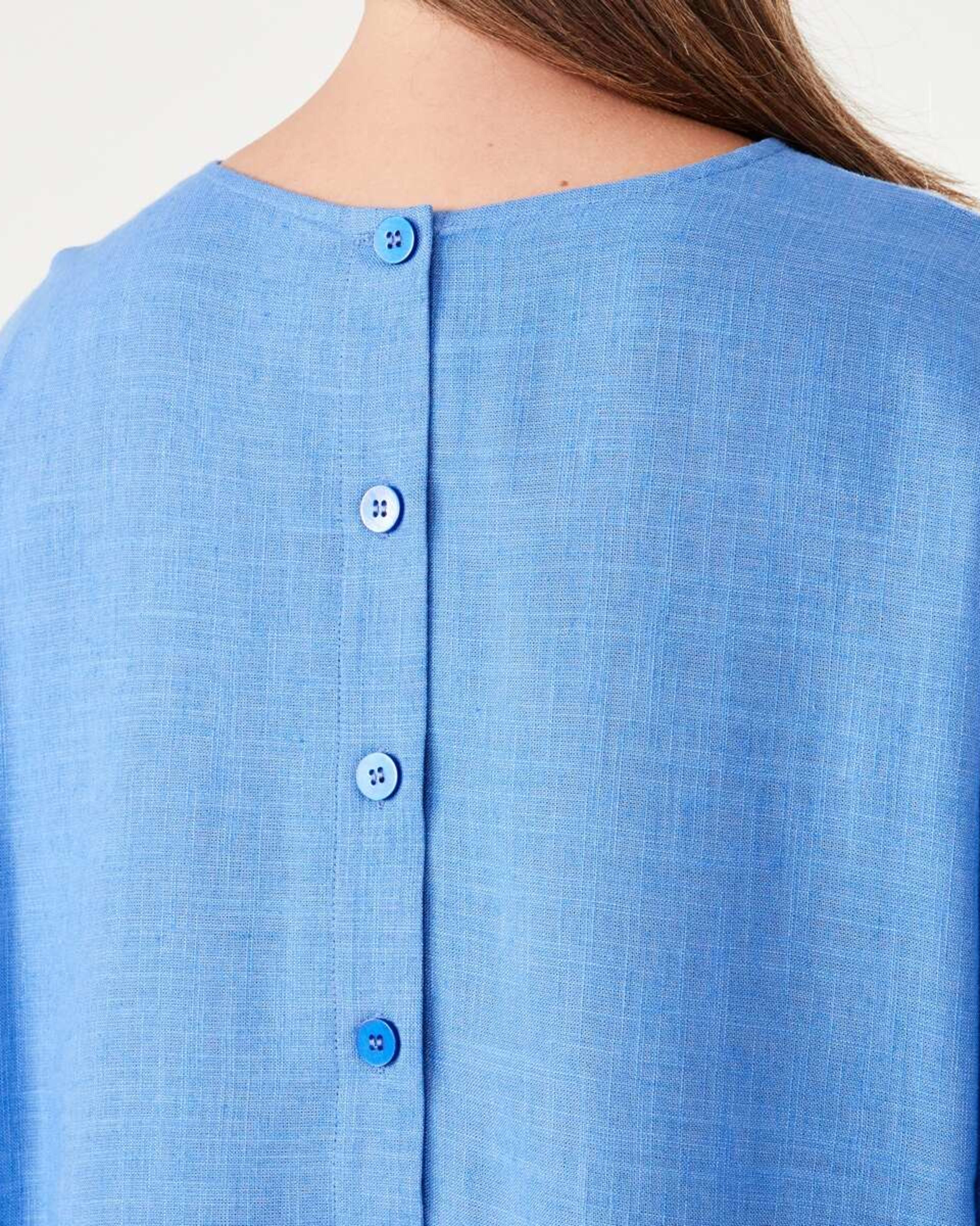 7 Short Sleeve Button Back Relaxed T-shirt BLUE MARINE, 7 of 7