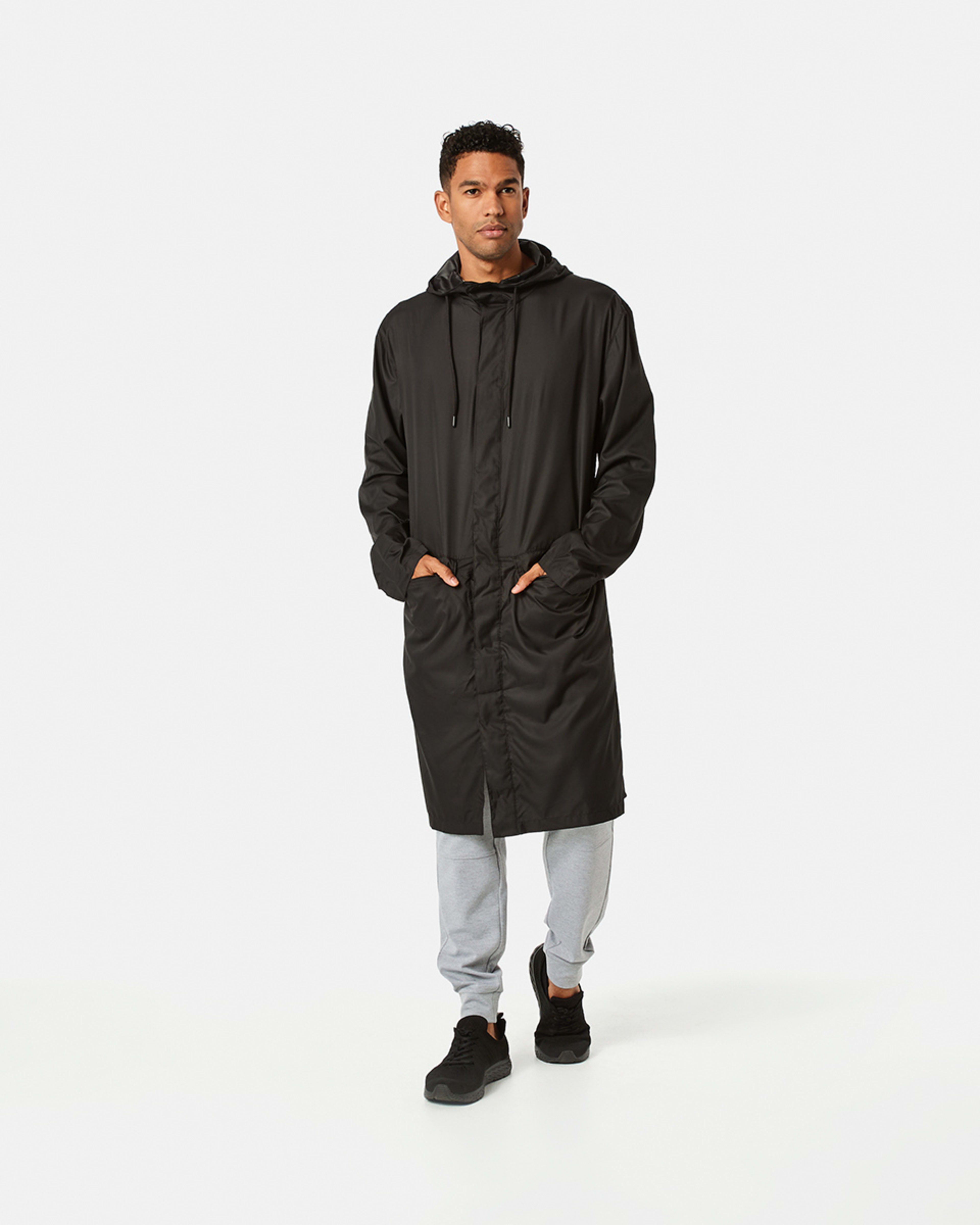 7 Active Unisex Packable Raincoat BLACK, 7 of 10