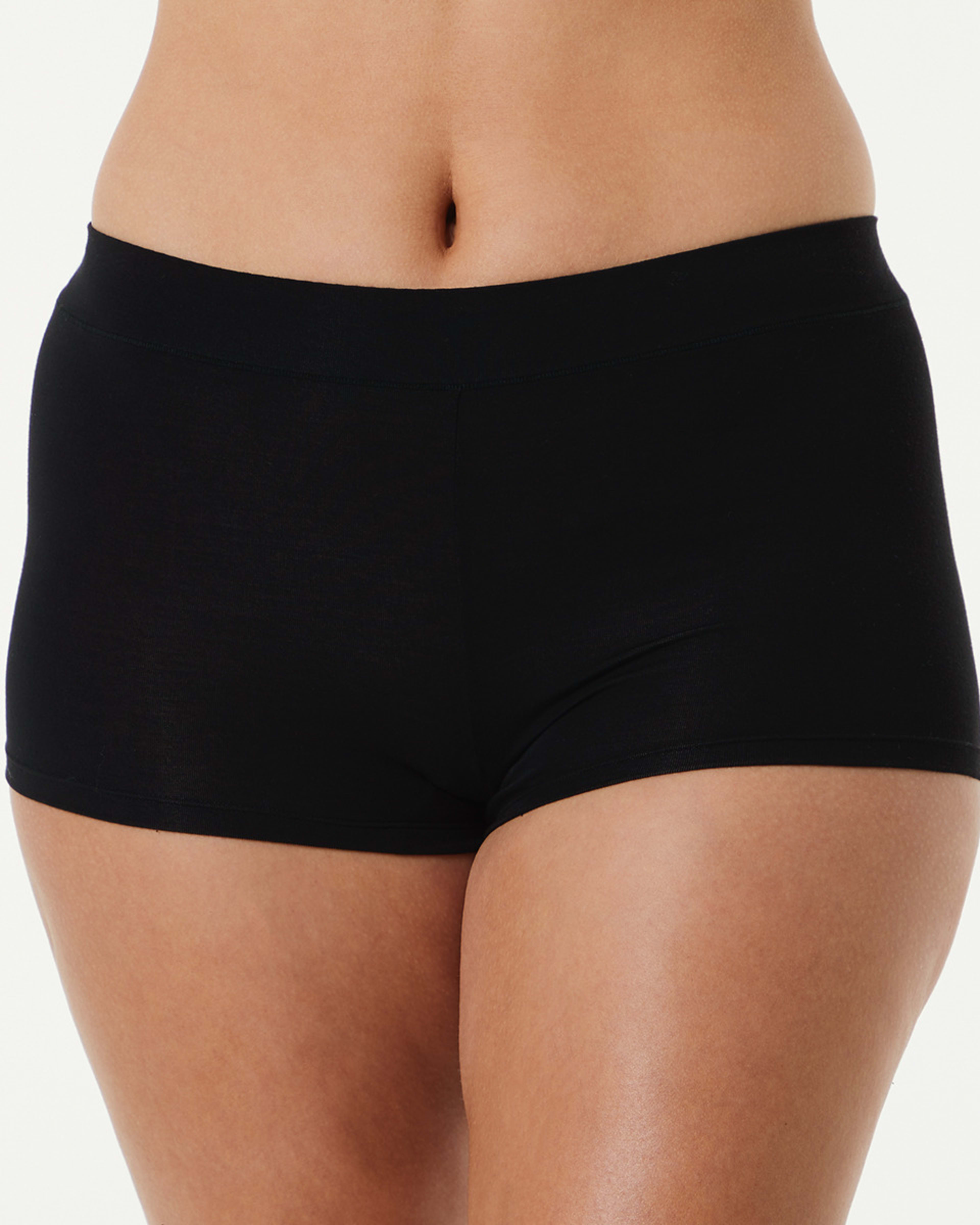 3 3 Pack Bamboo Blend Boyshort Briefs BLACK, 3 of 6