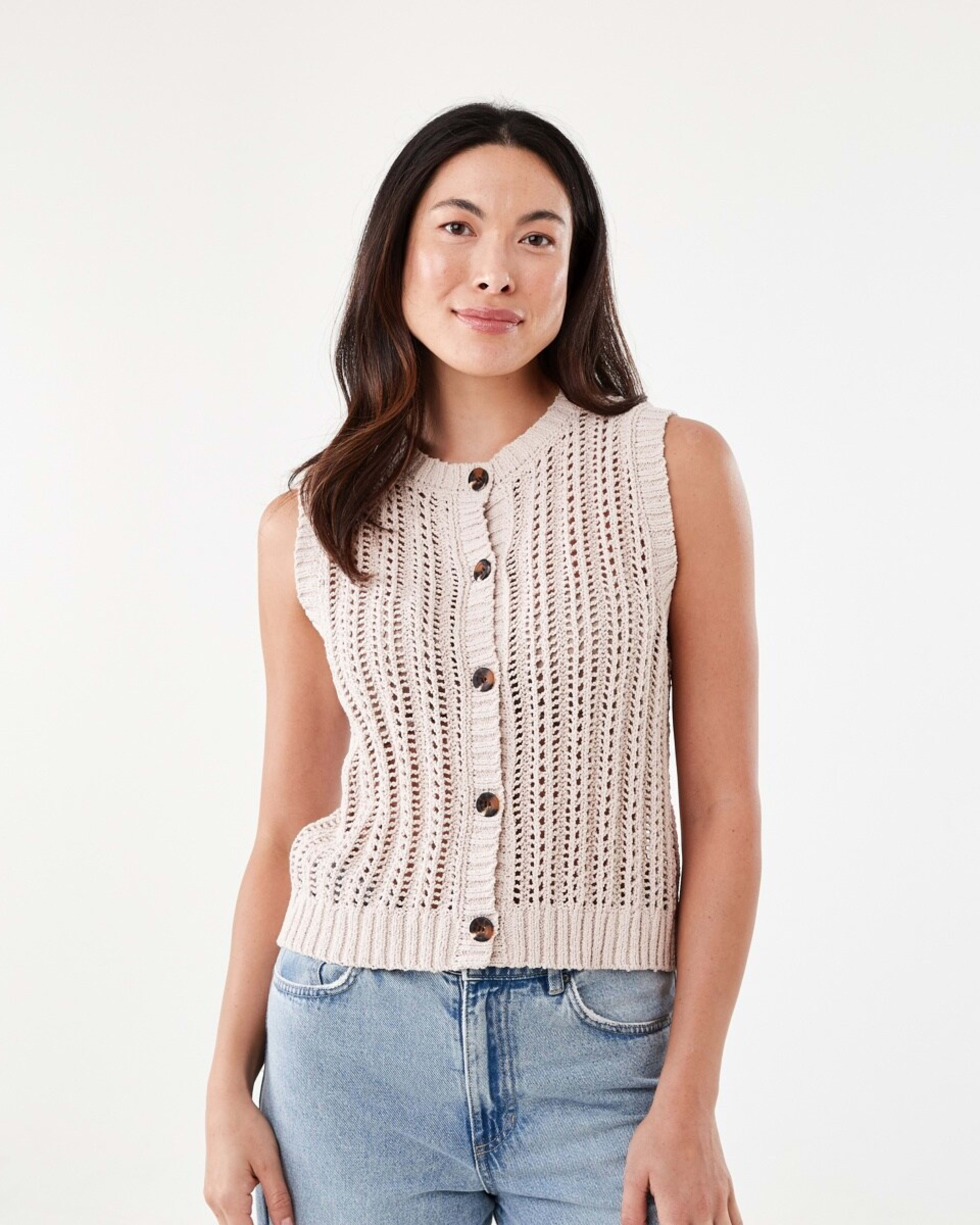 1 Knit Vest Bone Beige