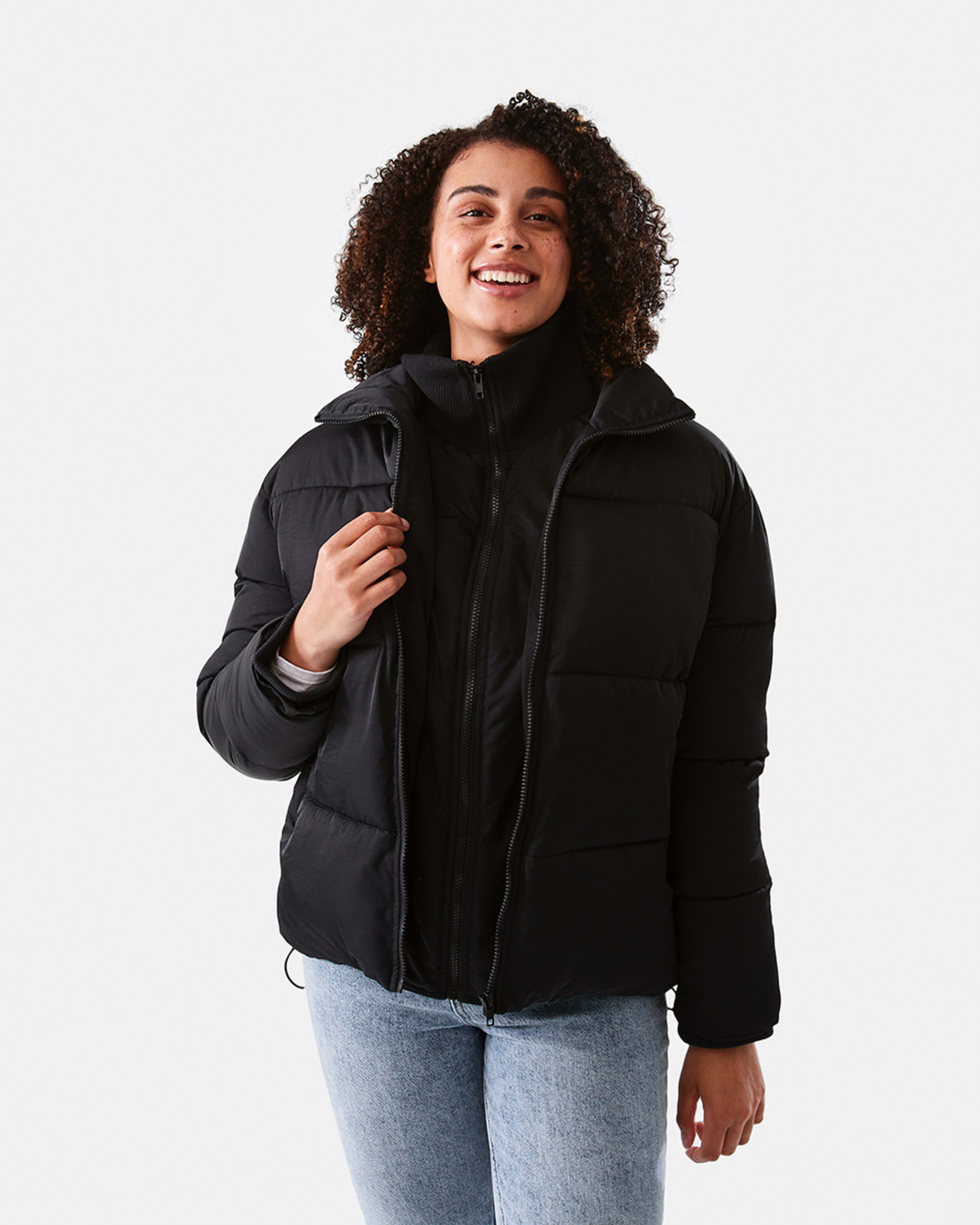Double Zip Padded Puffer Jacket Kmart