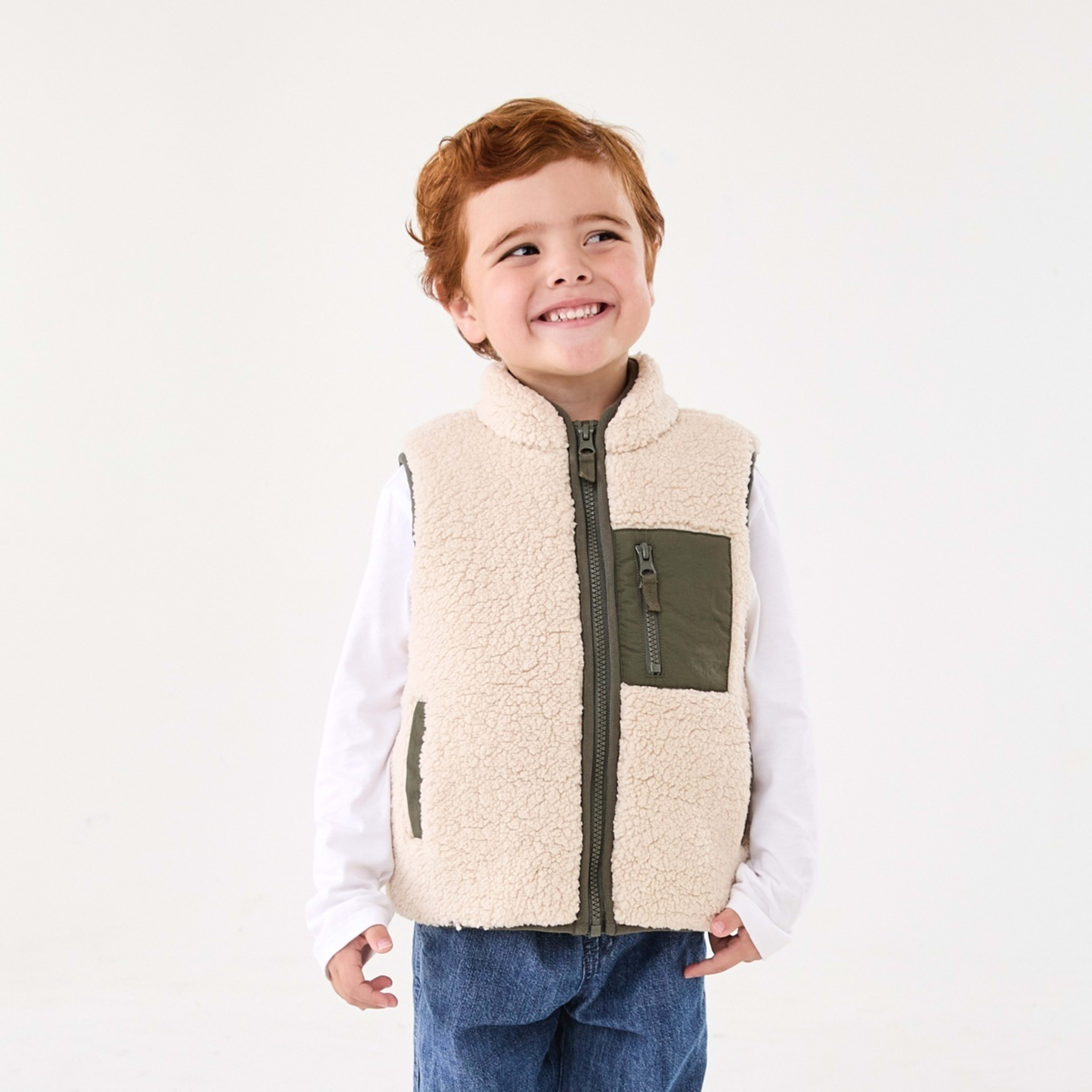 1 Sherpa Vest Natural Ecru, 1 of 9