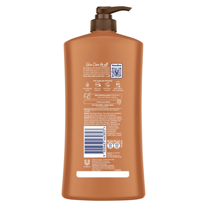 Vaseline Intensive Care Cocoa Glow Body Lotion 750ml Kmart