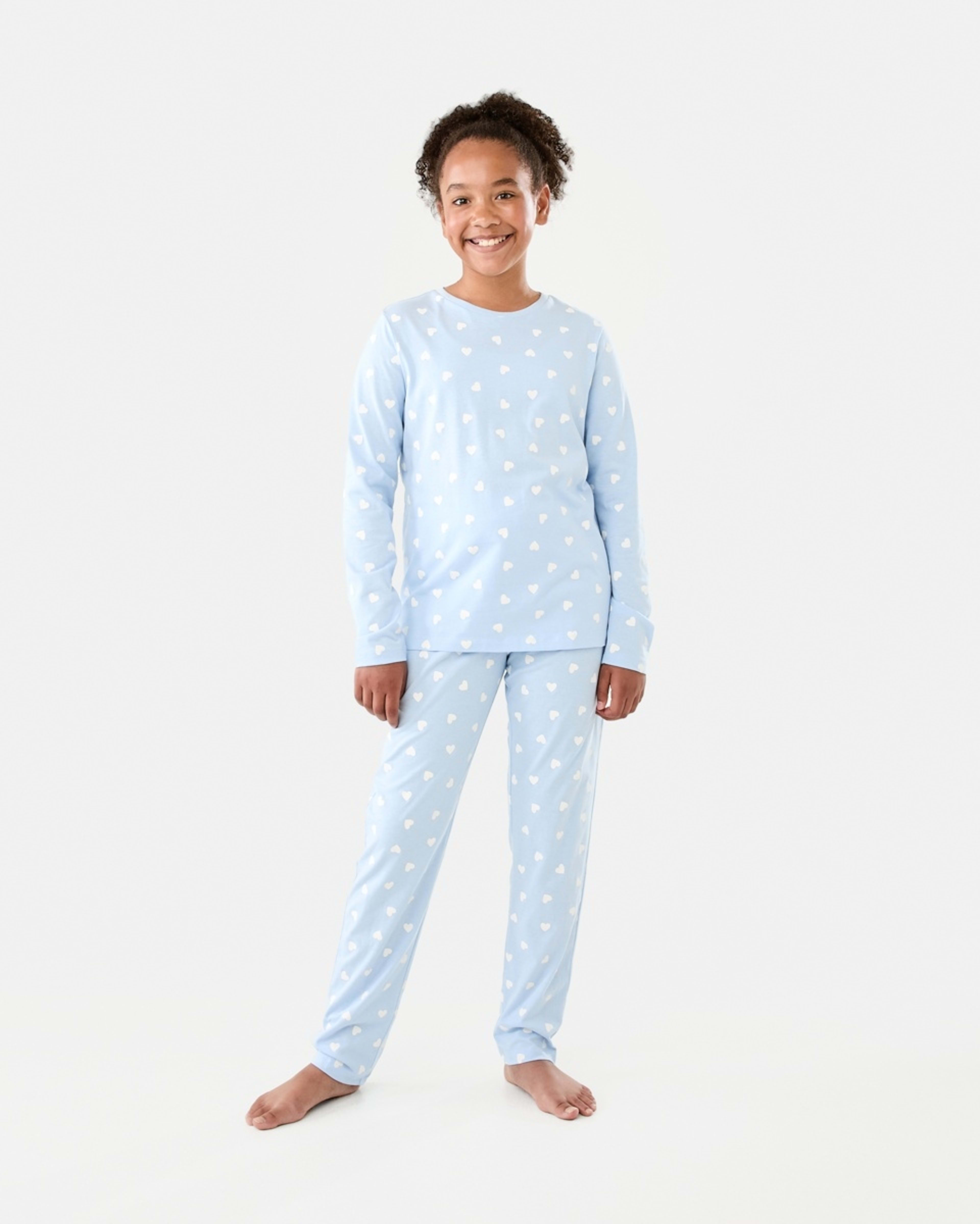1 Knit Pyjama Set Hearts Blue, 1 of 9