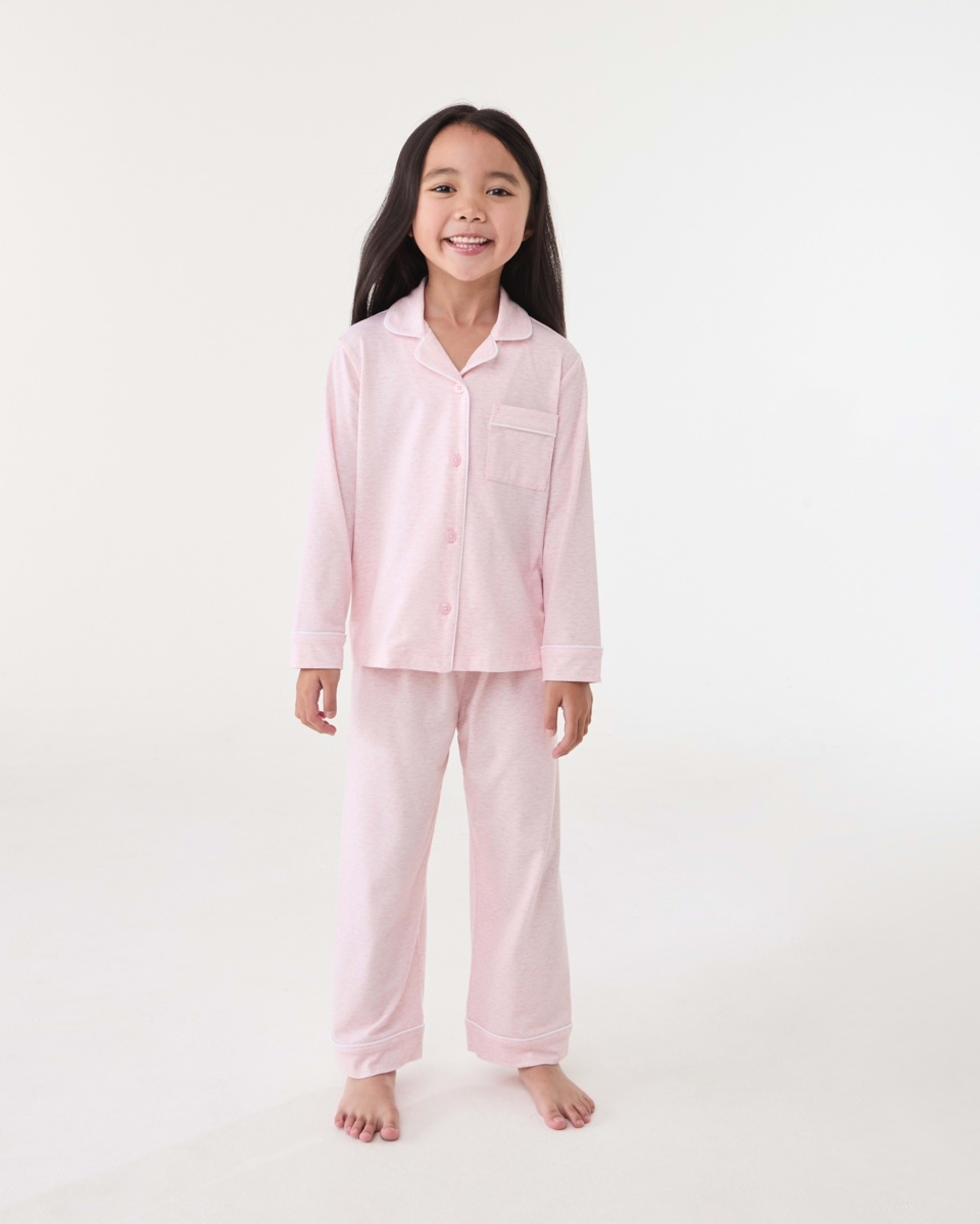 1 Button Through Pyjama Set Pnk Marle