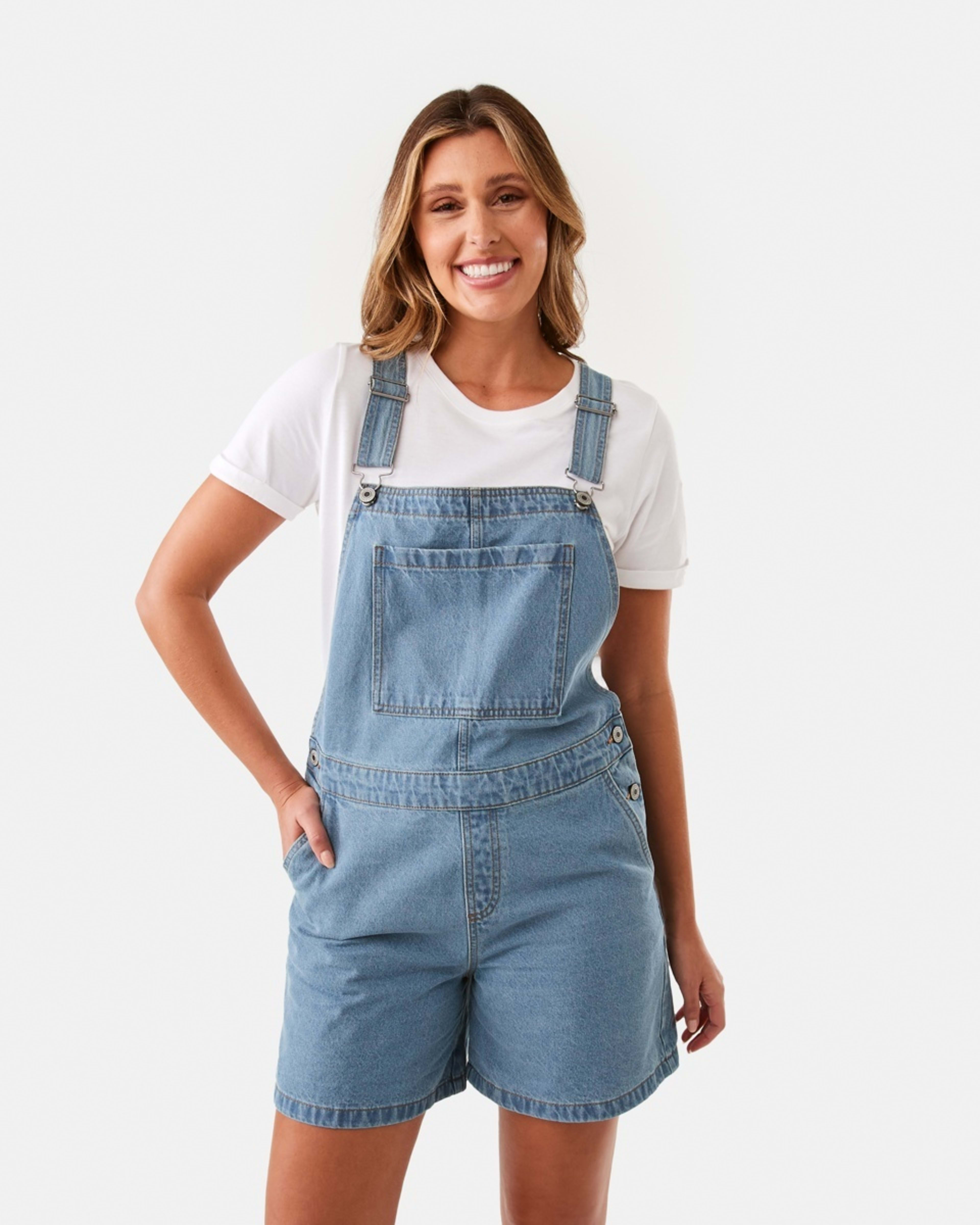 1 Denim Shortalls Light Wash