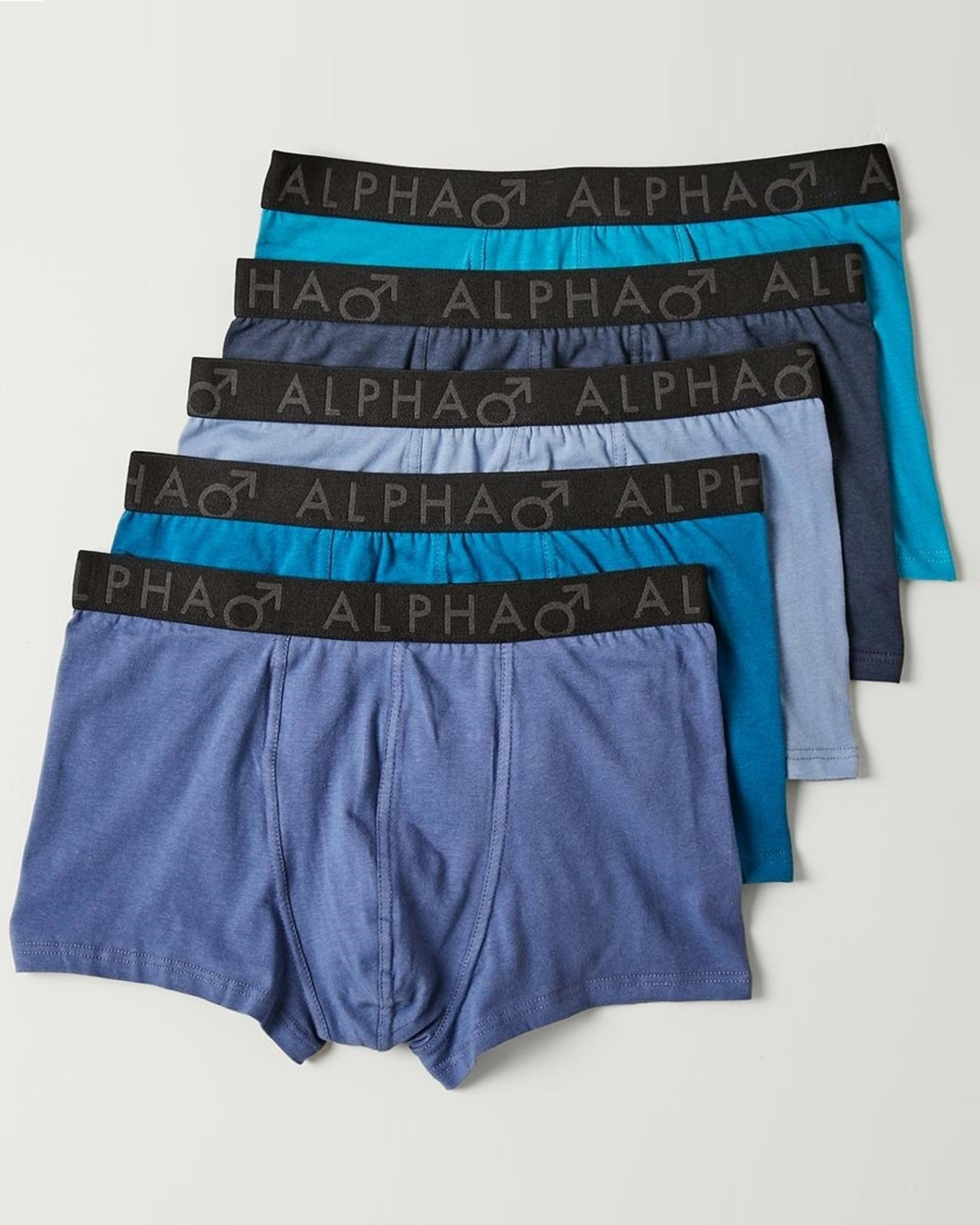 1 5 Pack Plain Trunks TURQUOISE BLUE, 1 of 10