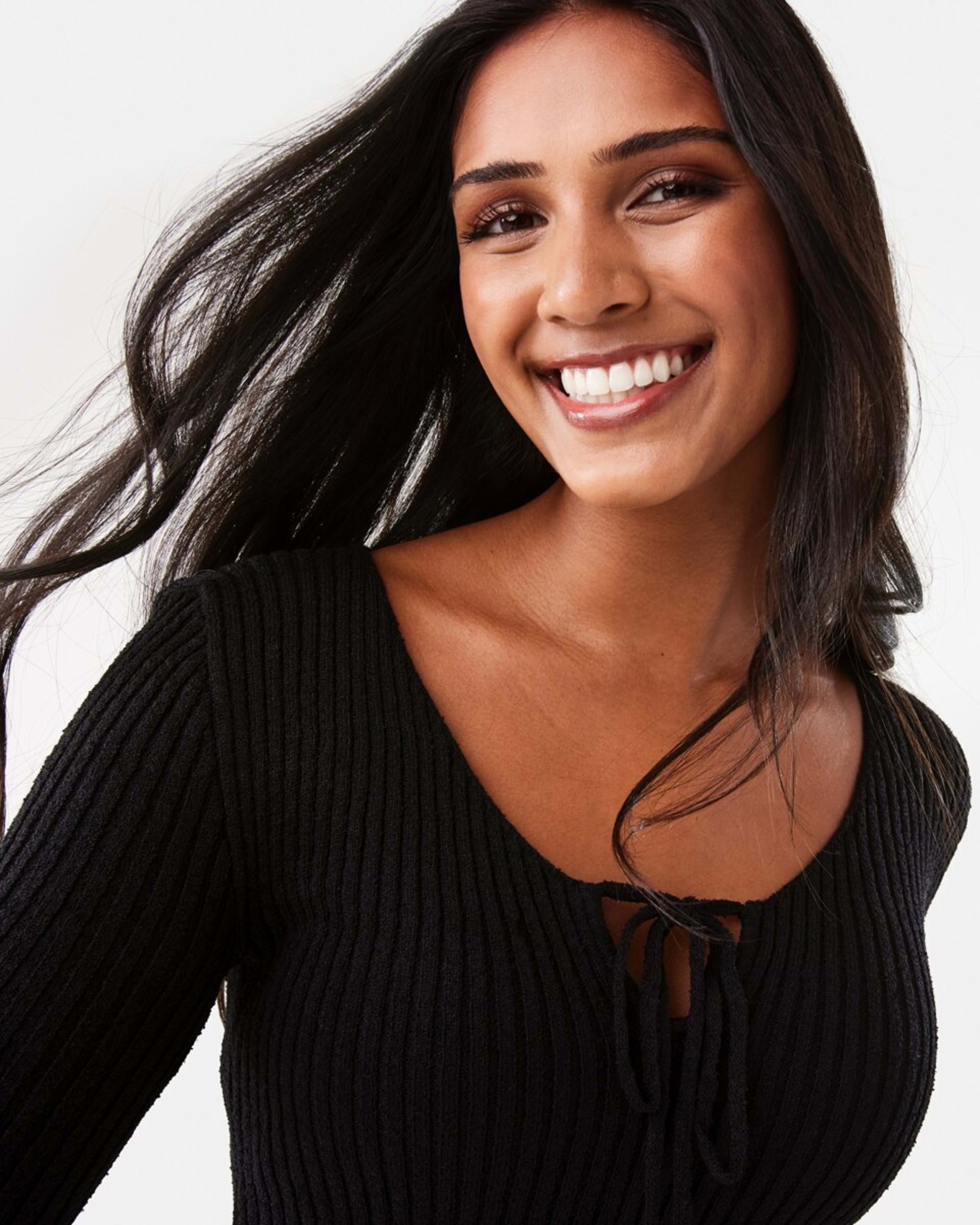 7 Lace Up Crop Jumper Black, 7 of 8