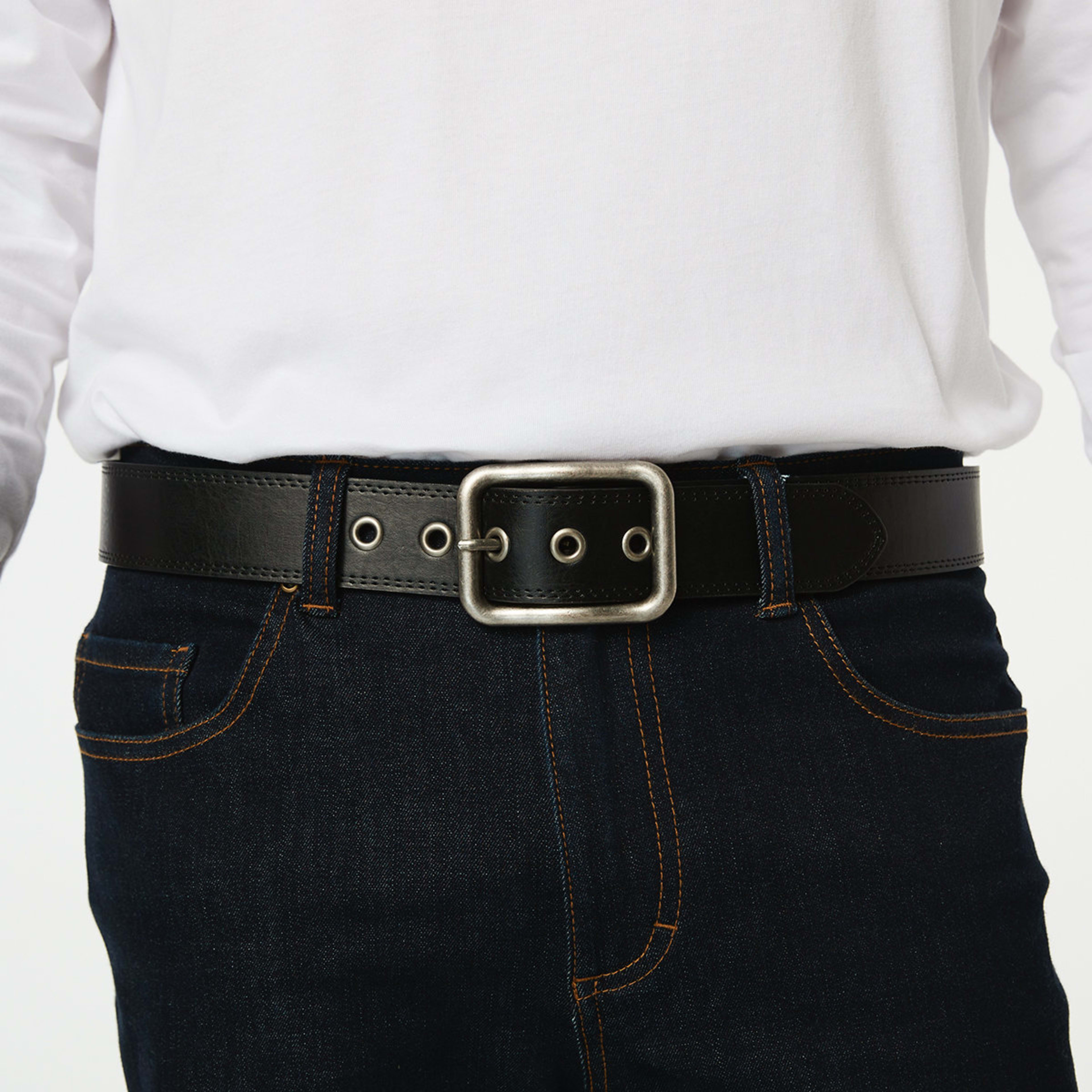 2 Workwear Heavy Duty Reversible Work Belt - Small Black, 2 of 4