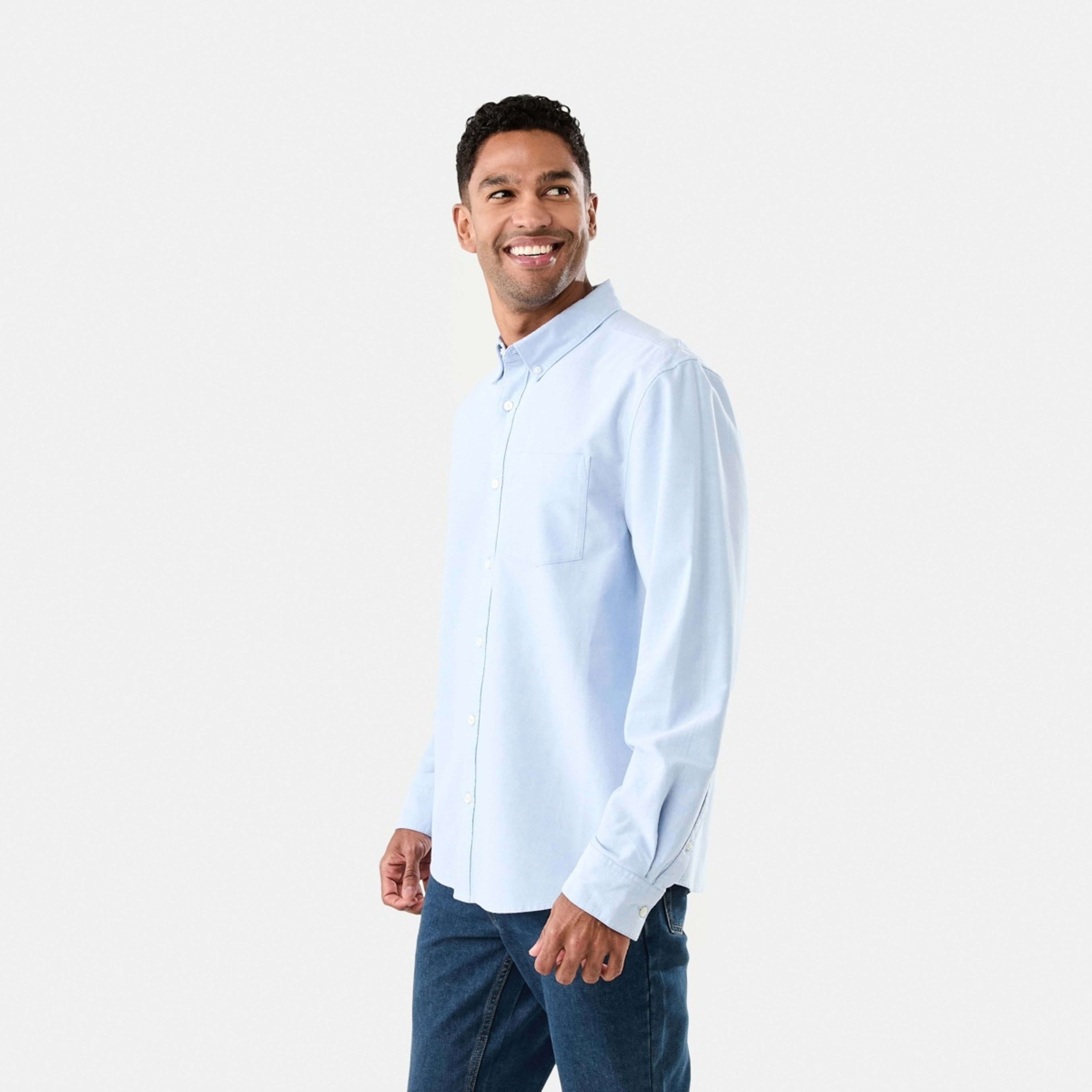 2 Long Sleeve Oxford Shirt Light Blue, 2 of 7