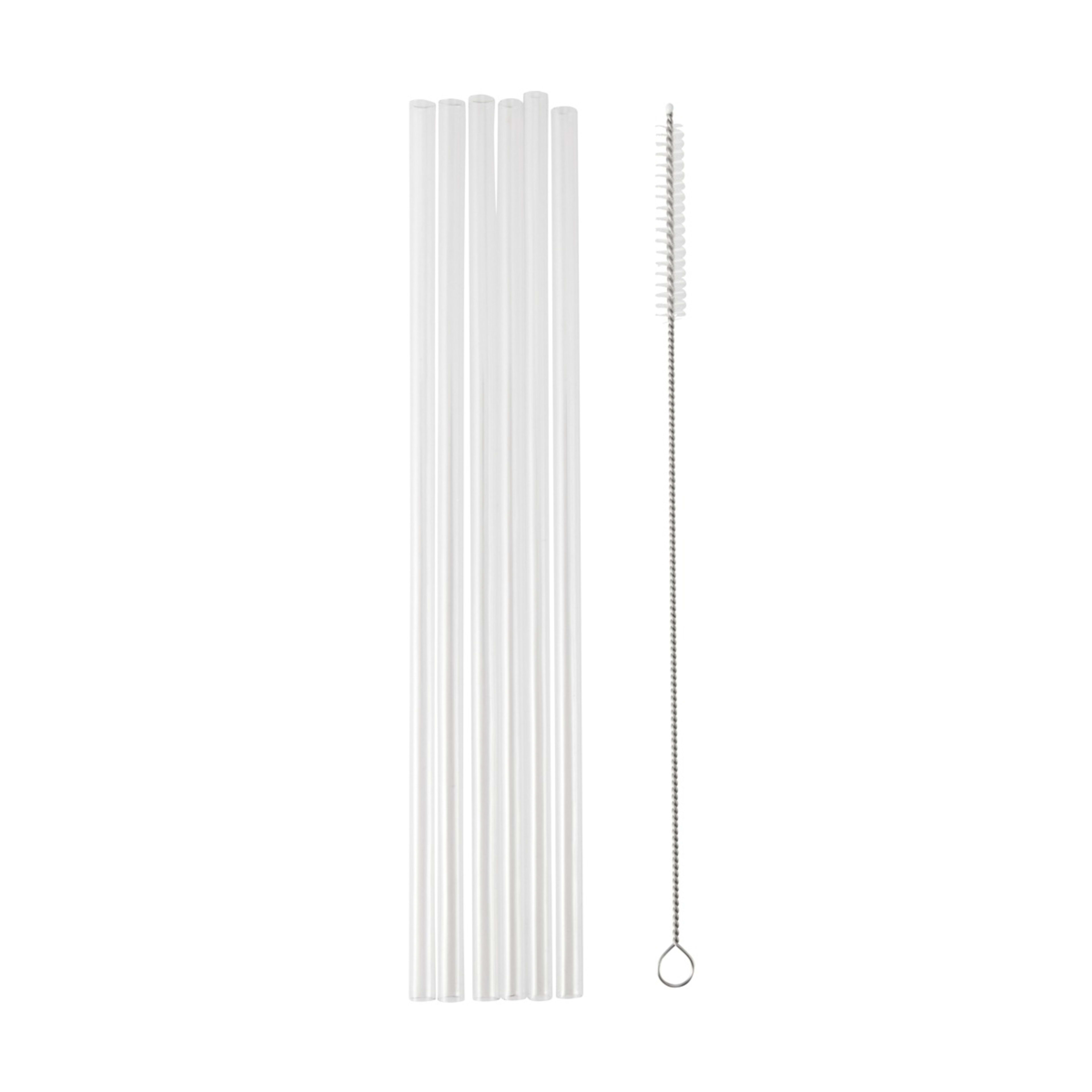 1 6 Piece Clear Reusable Straws, 1 of 4