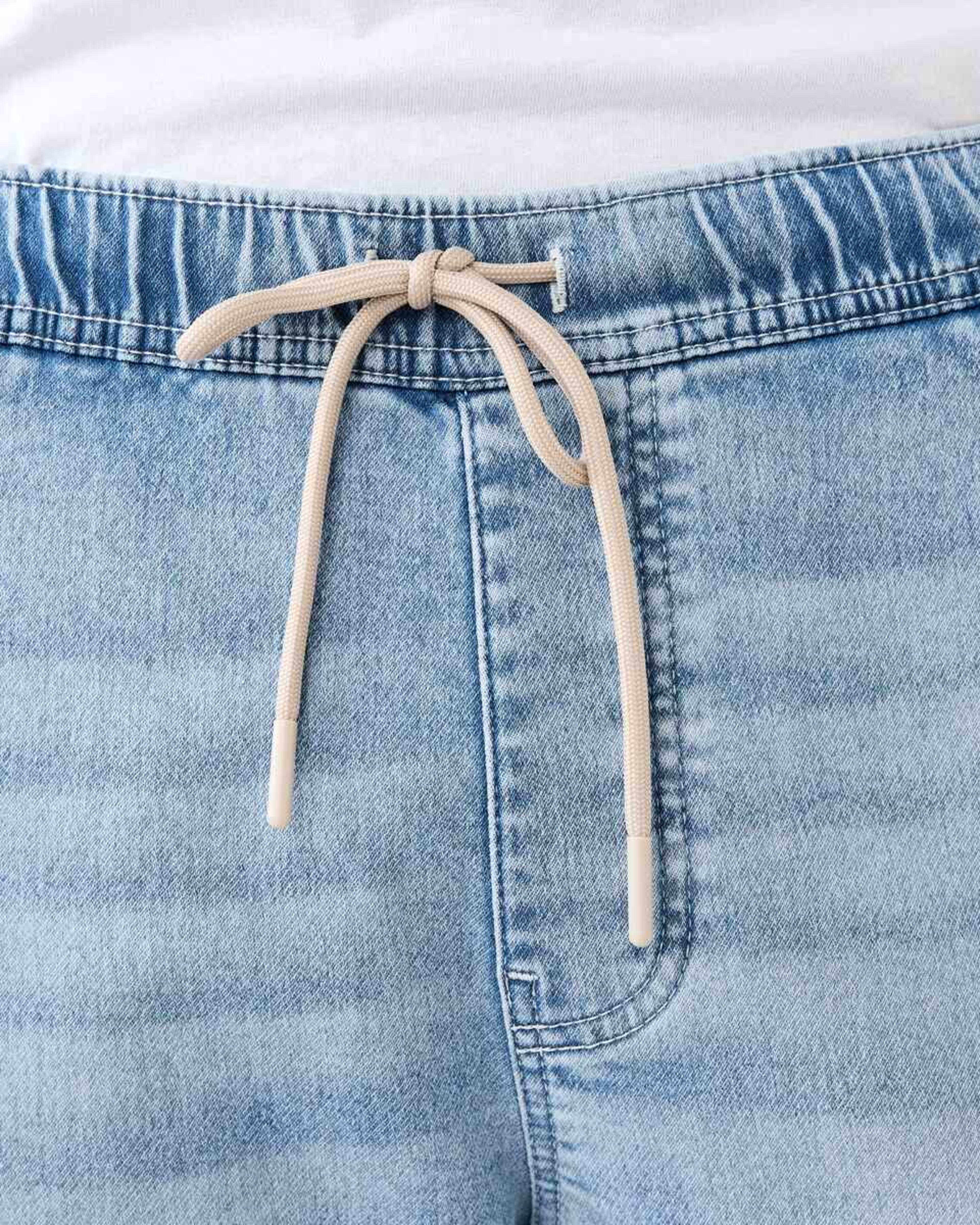 4 Cuffed Denim Joggers LIGHT WASH, 4 of 5